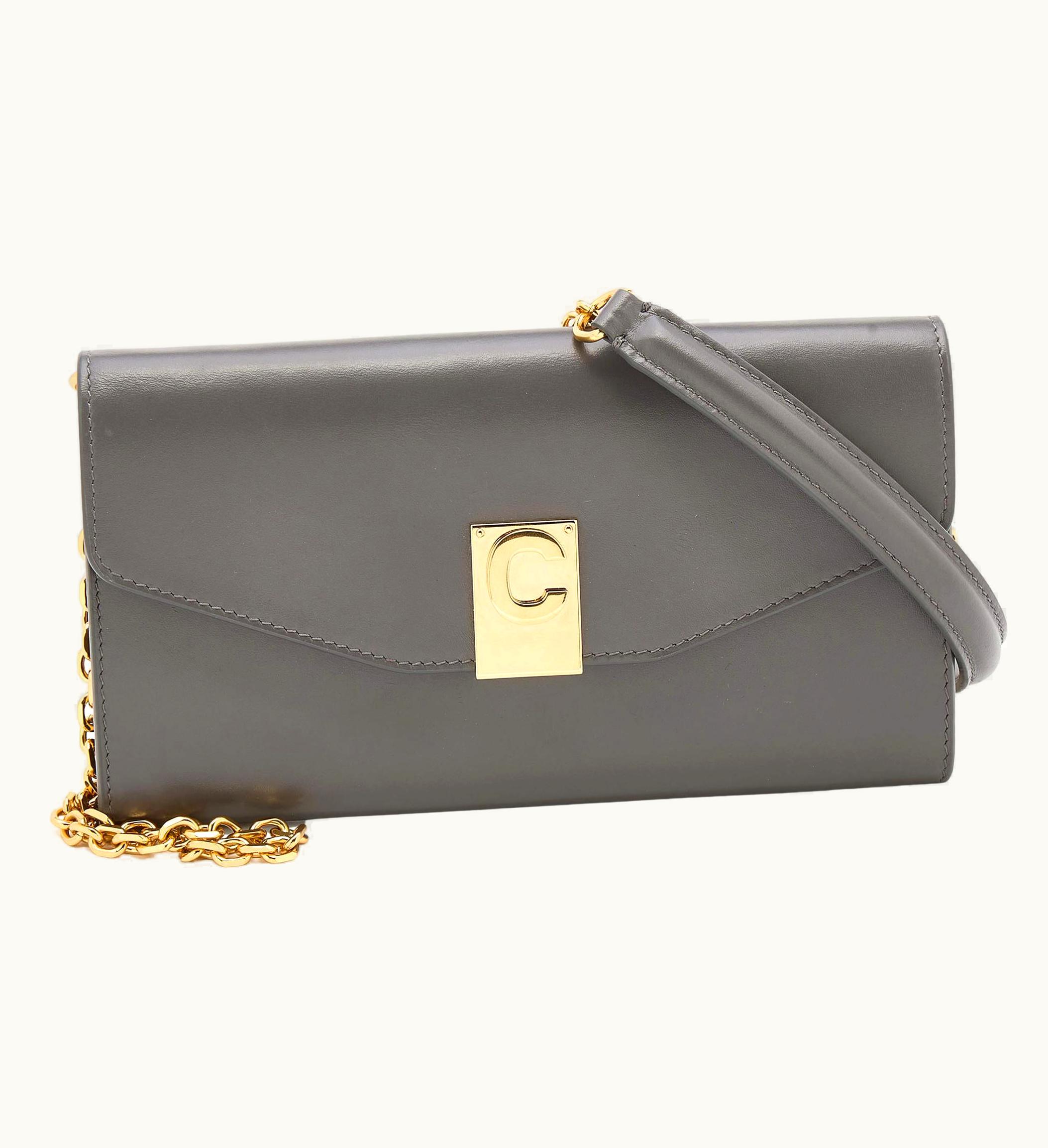Celine Celine Grey Leather C Wallet On Chain