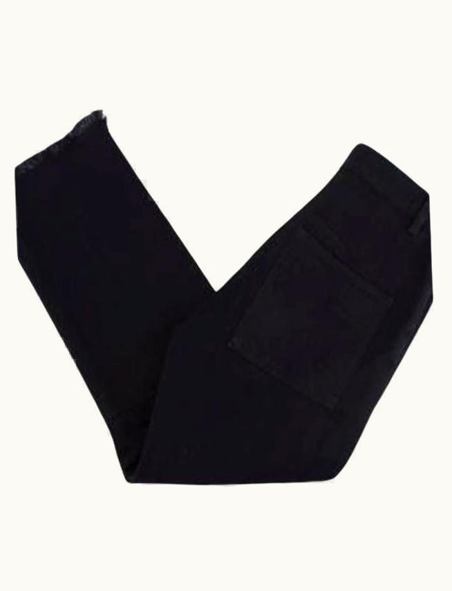 Celine Celine Black Denim Freyed Hem Straight Leg Jeans UZ0600325