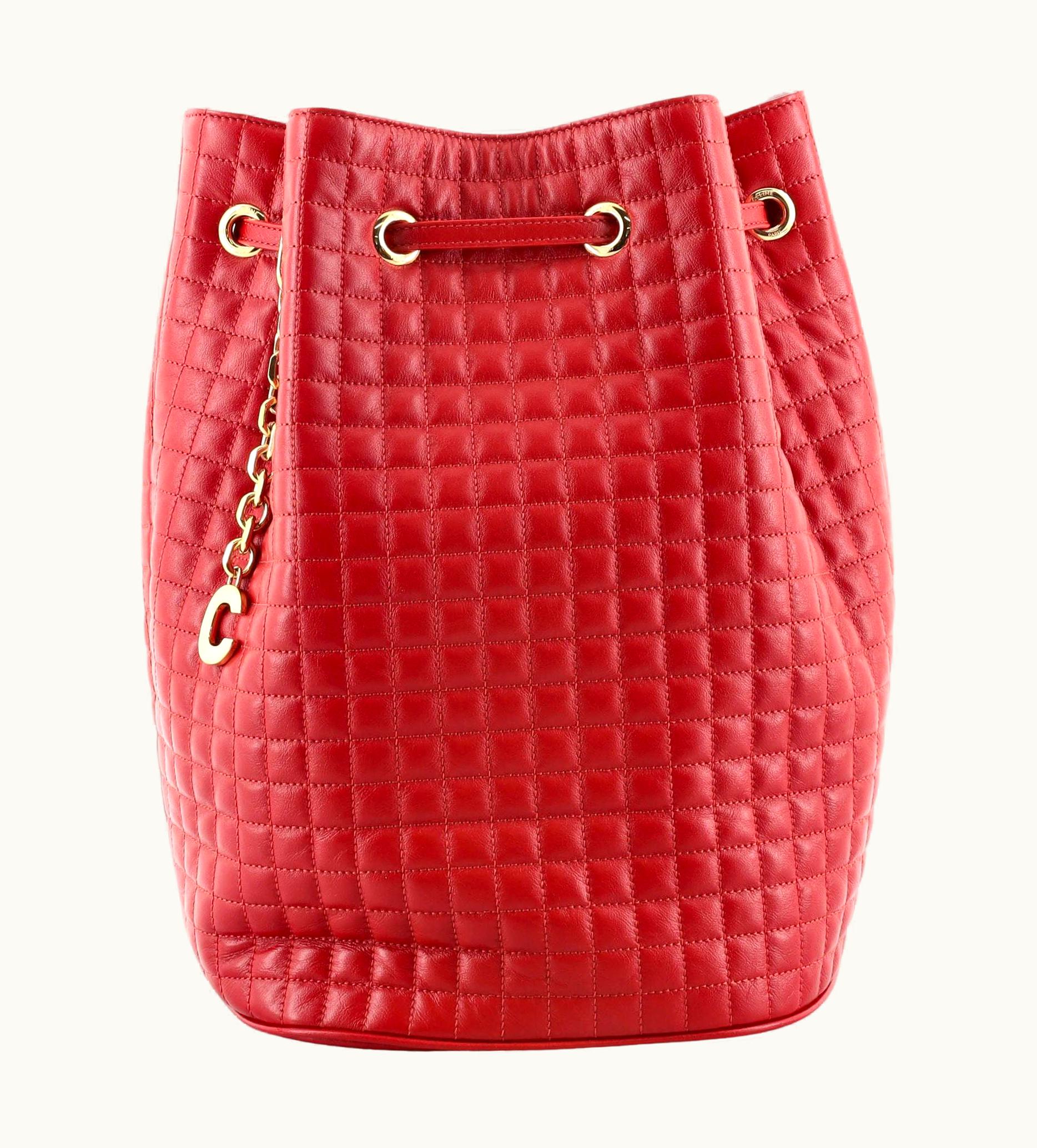 Celine Celine C Charm Bucket Backpack Quilted Leather Small