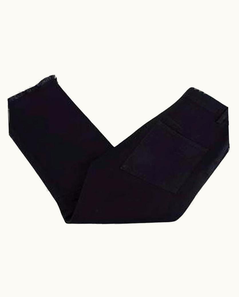 Celine Black Denim Freyed Hem Straight Leg Jeans UZ0600344
