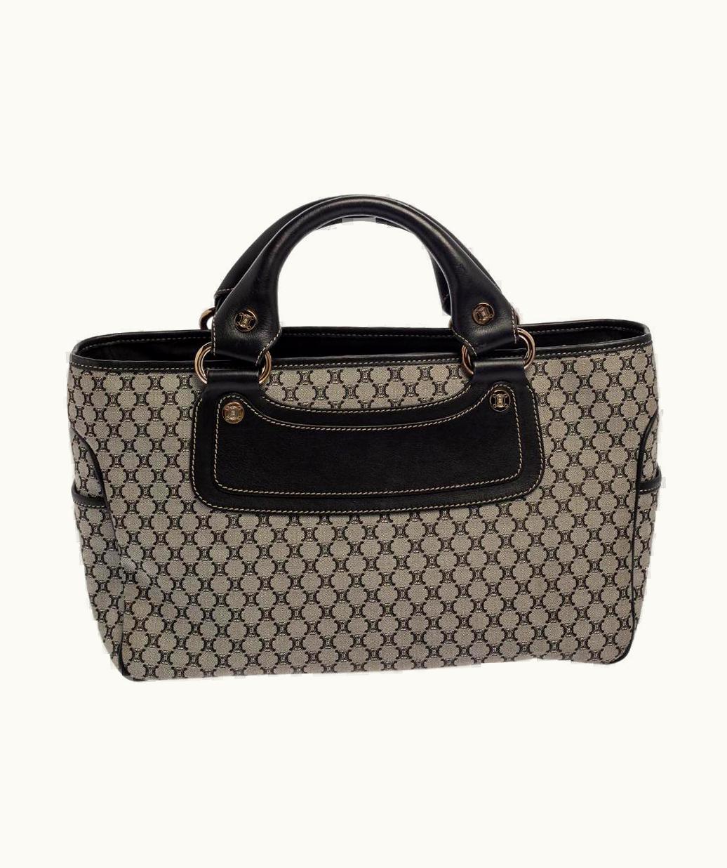 Celine Black/Grey Macadam Canvas And Leather Boogie Tote