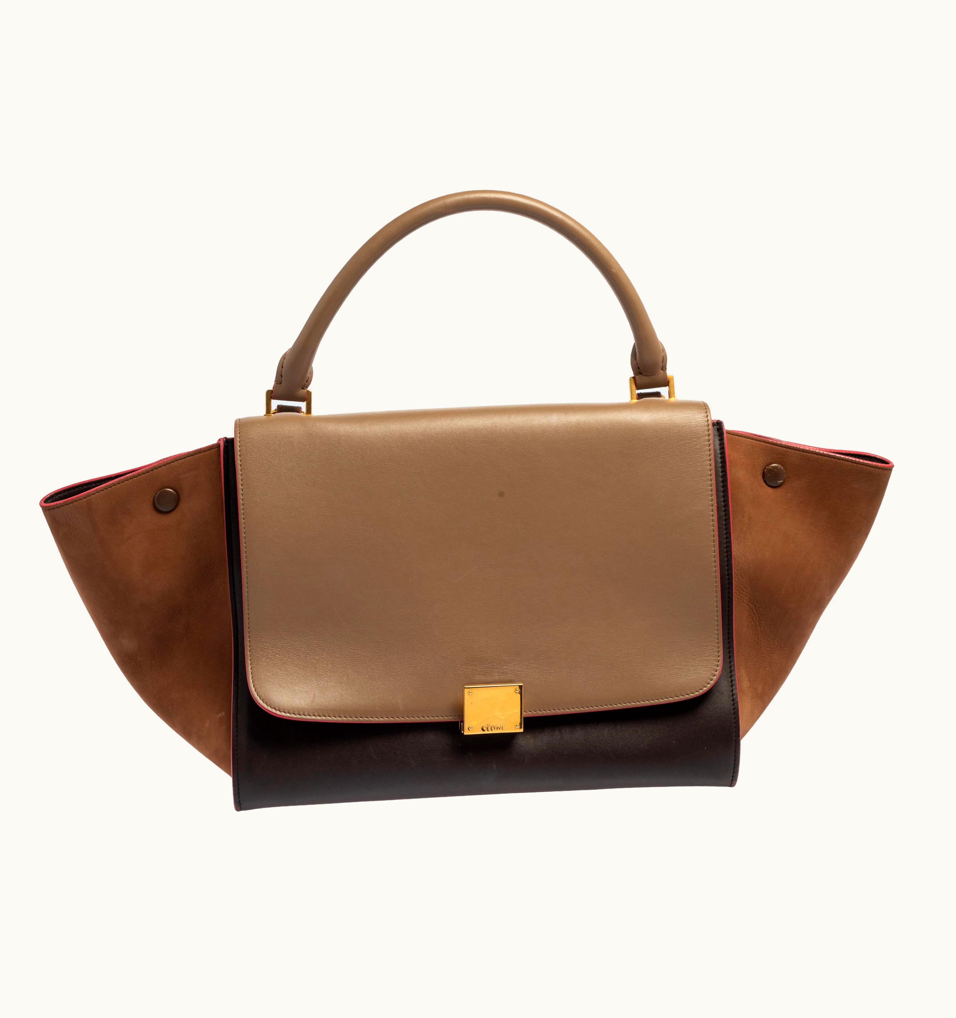 Celine Tri Color Leather And Nubuck Medium Trapeze Bag UZ0600407
