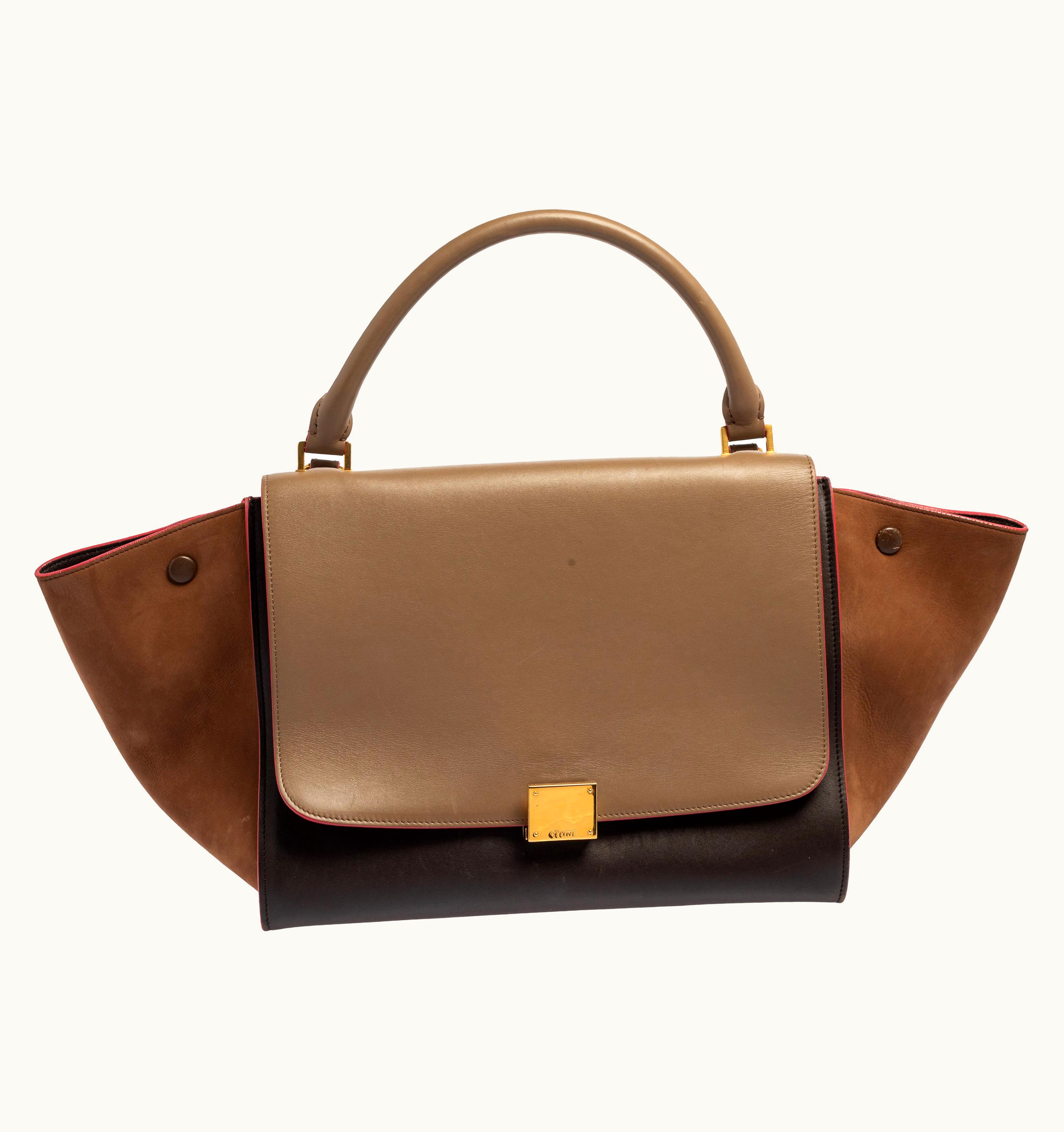 Celine Tri Color Leather And Nubuck Medium Trapeze Bag UZ0600409