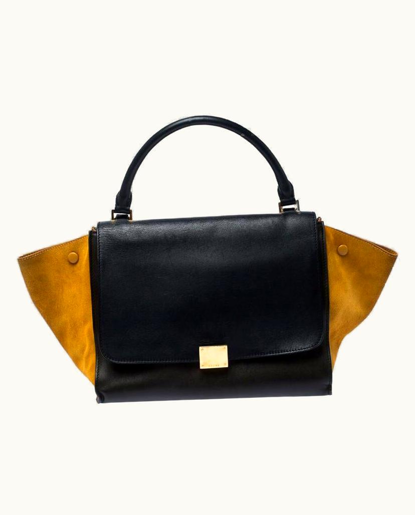 Celine Tri Color Leather And Suede Medium Trapeze Bag