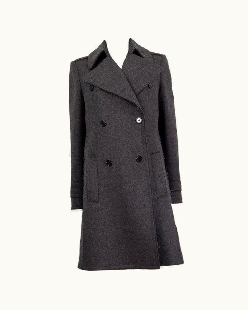 Celine Grey Wool Double Breasted Coat Jacket