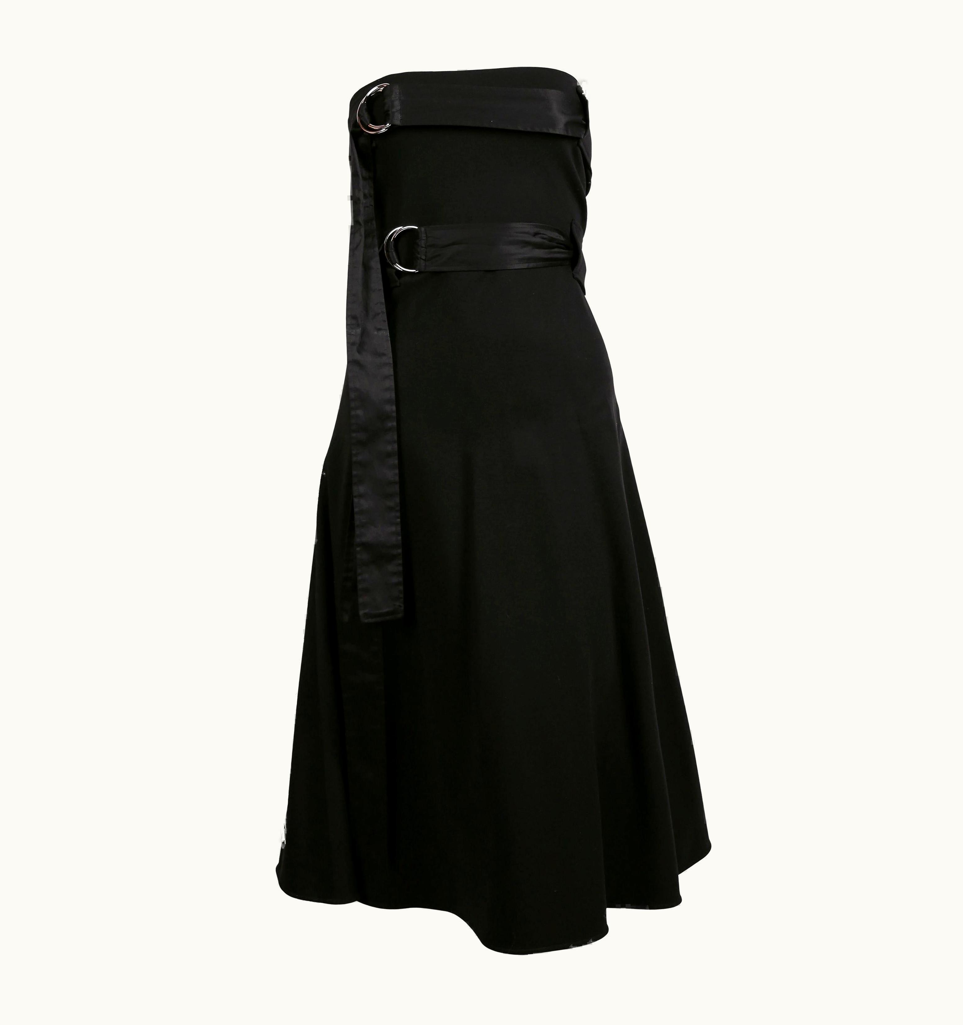 Celine 2014 Celine By Phoebe Philo Black Strapless Dress With Belts
