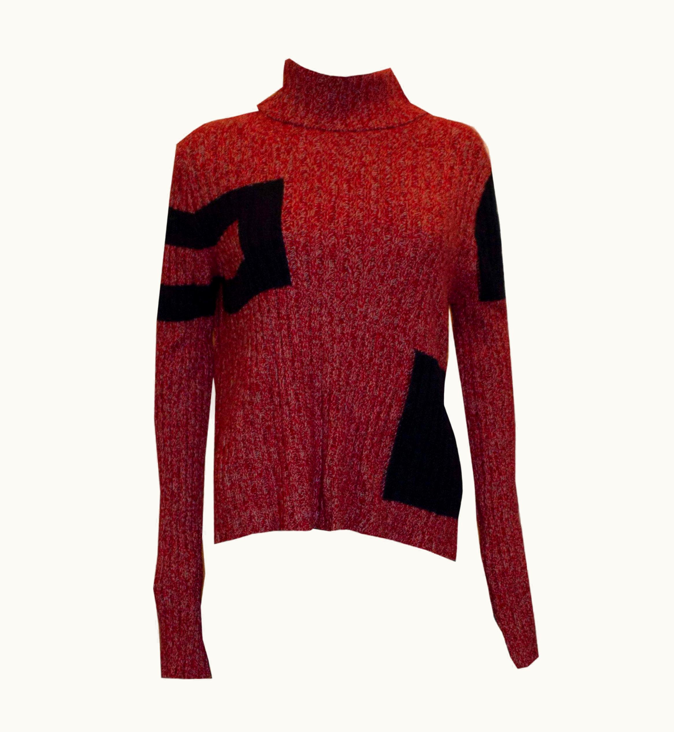 Celine Wool S/SSilk Mix Jumper In Red, White And Blue