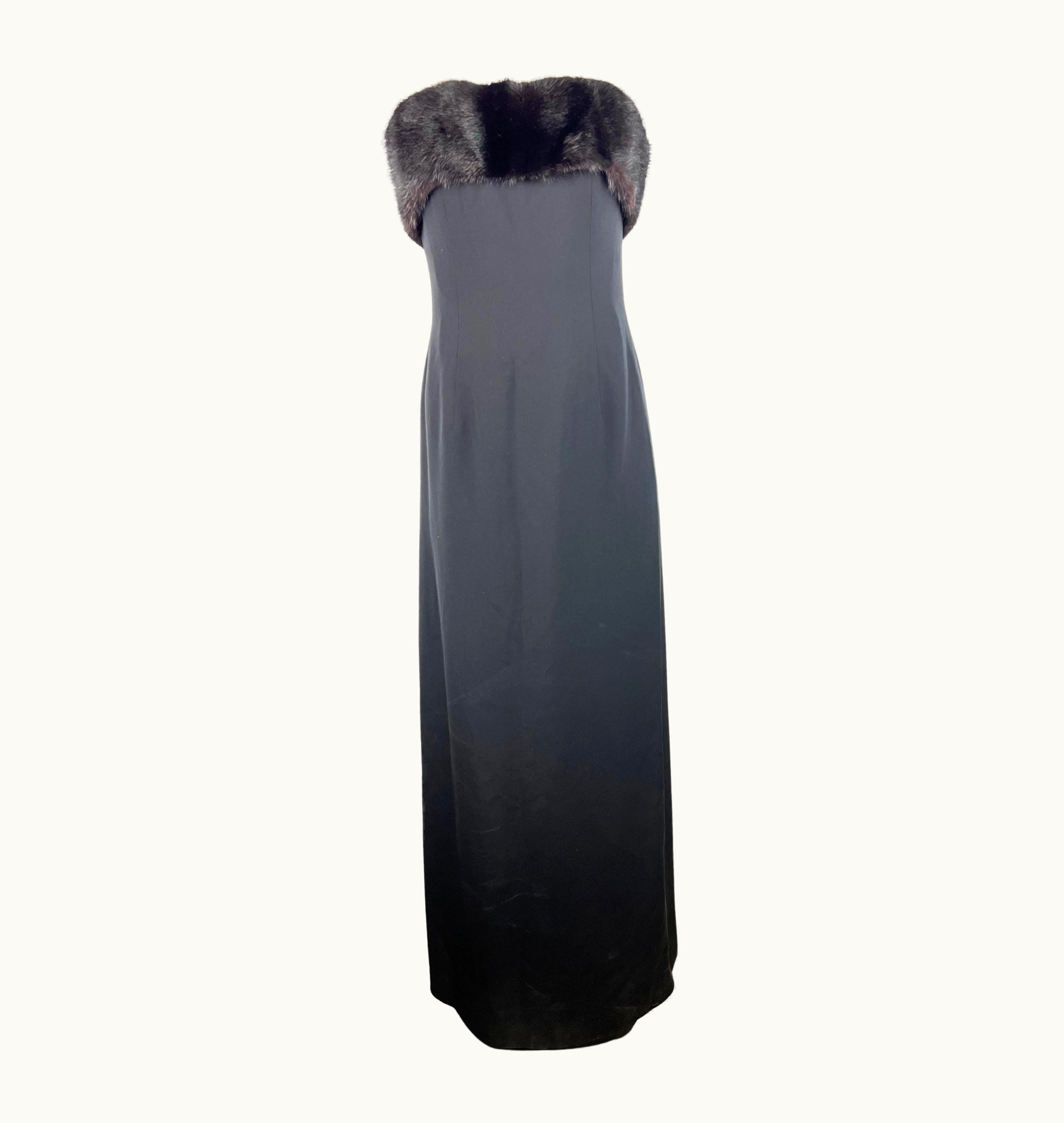 Celine Vintage Celine Black Off Shoulder Maxi Dress