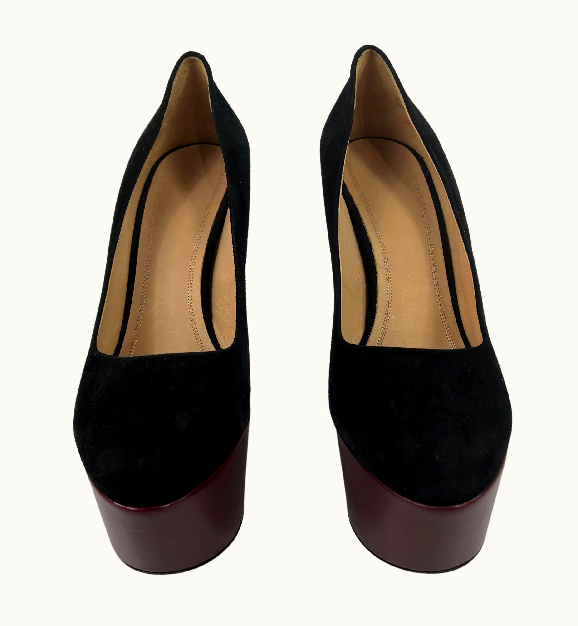 Celine Black And Burgundy High Heel Shoes