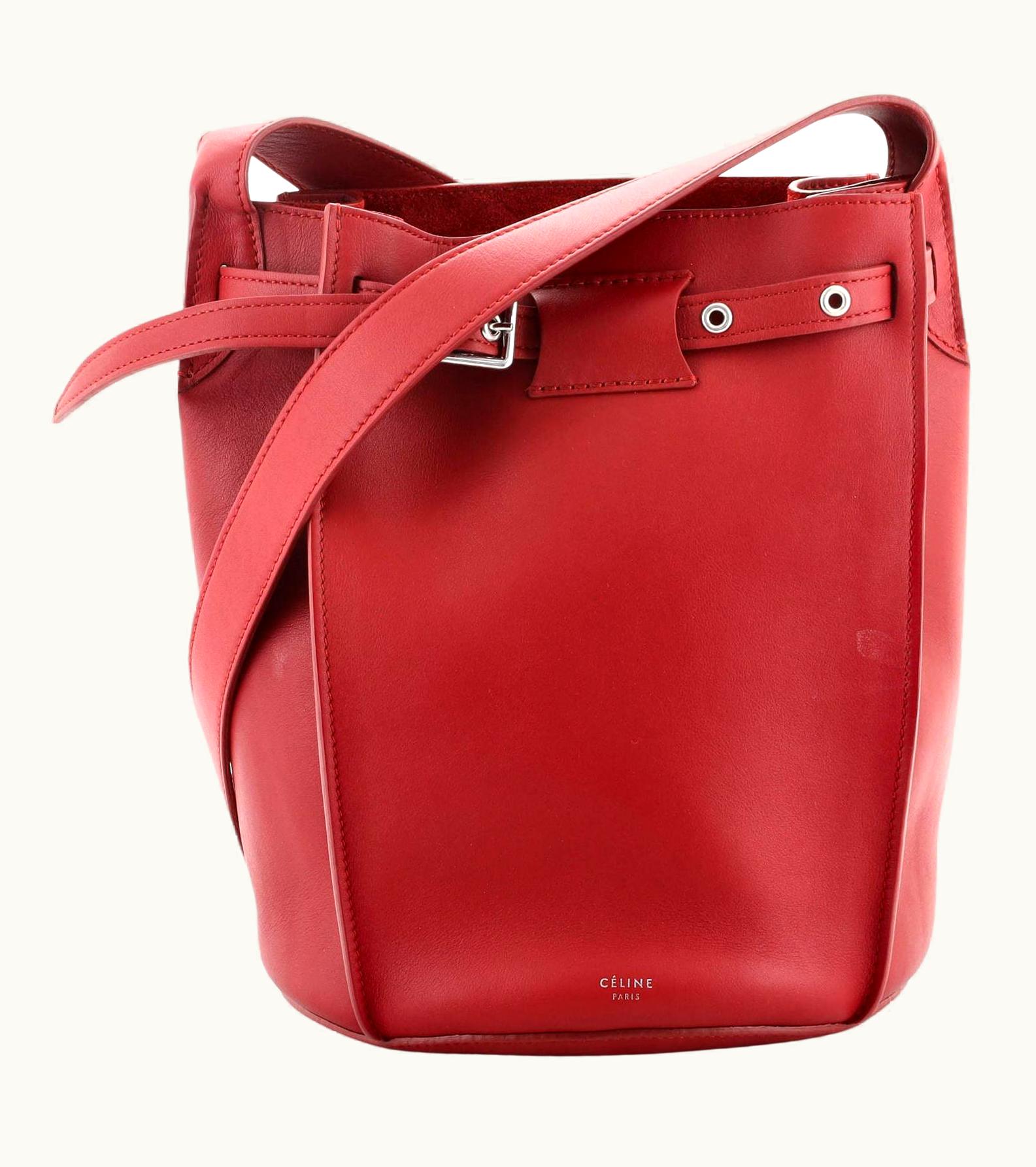 Celine Long Strap Big Bag Bucket Leather Exterior Material: Leather