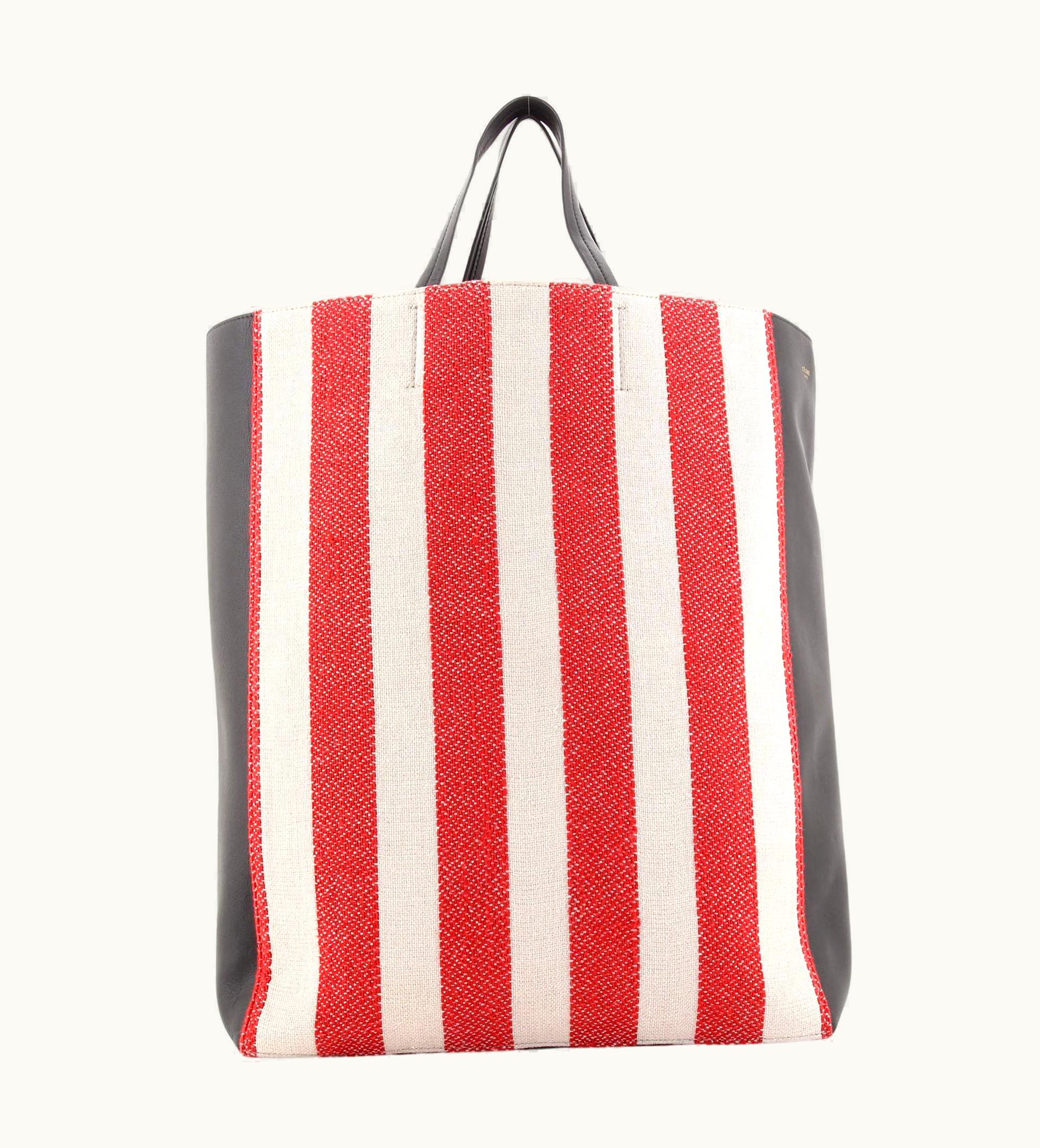 Celine Vertical Bi-Cabas Tote Printed Canvas And Leather Large