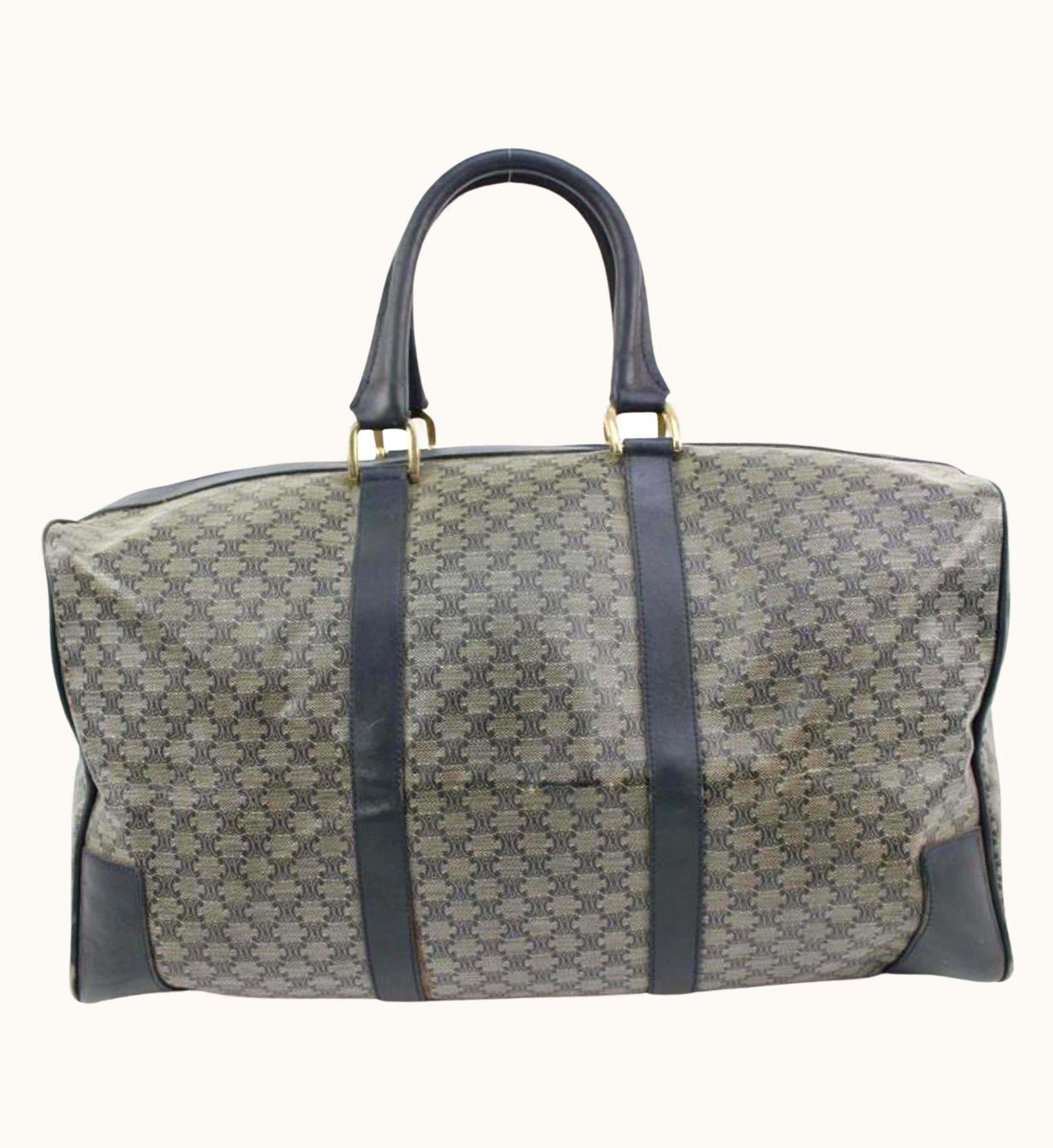 Celine Céline Grey Navy Monogram Macadam Boston Duffle Bag 90ce39s