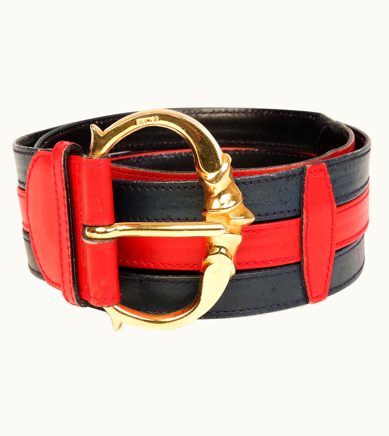 Celine High Waisted Bicolor Camarat Bucklet Belt (0/32)
