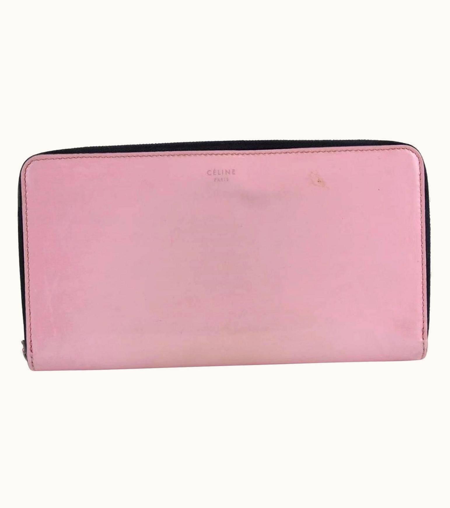 Celine Céline Pink Patent Leather Continental Zip Around Wallet Zippy L4cel1221