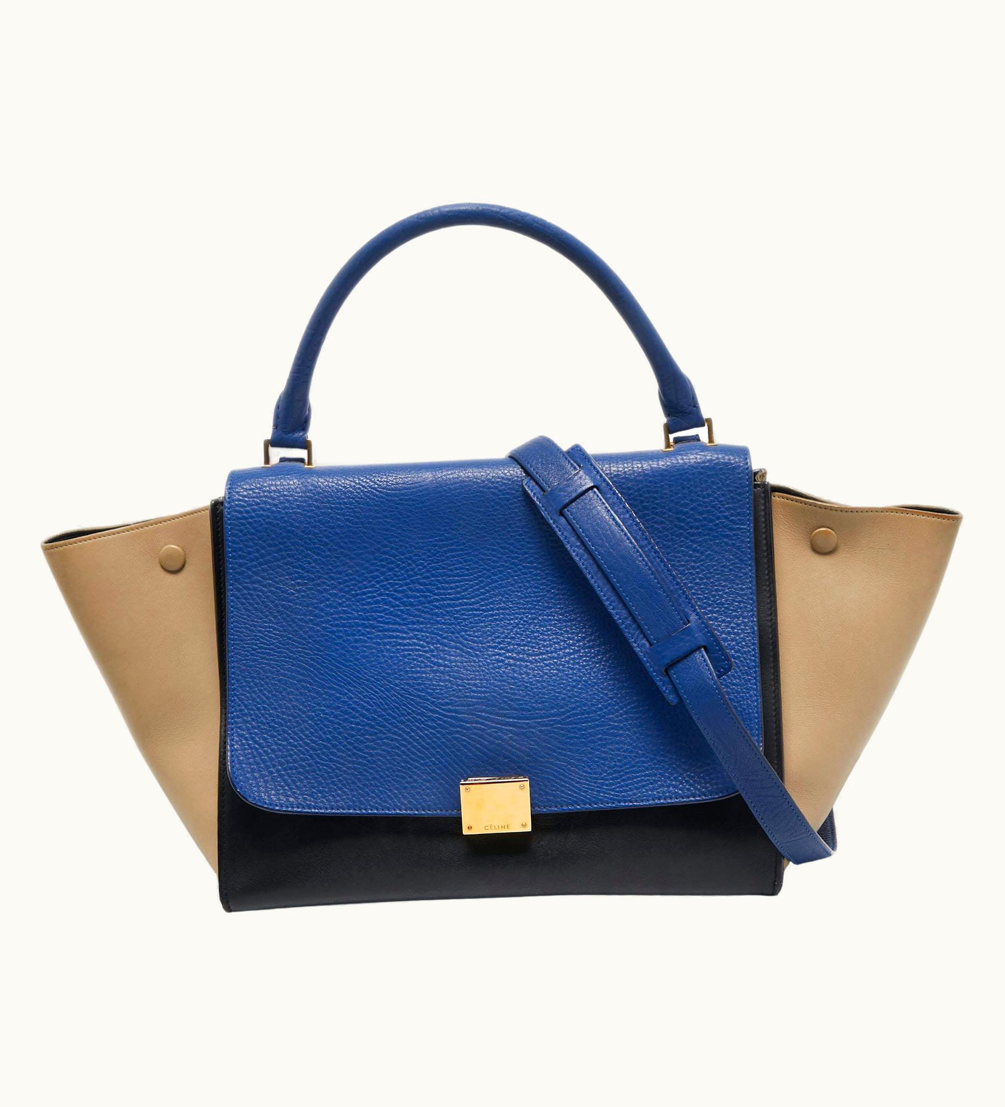 Celine Tri Color Leather And Suede Medium Trapeze Top Handle Bag UZ0600623
