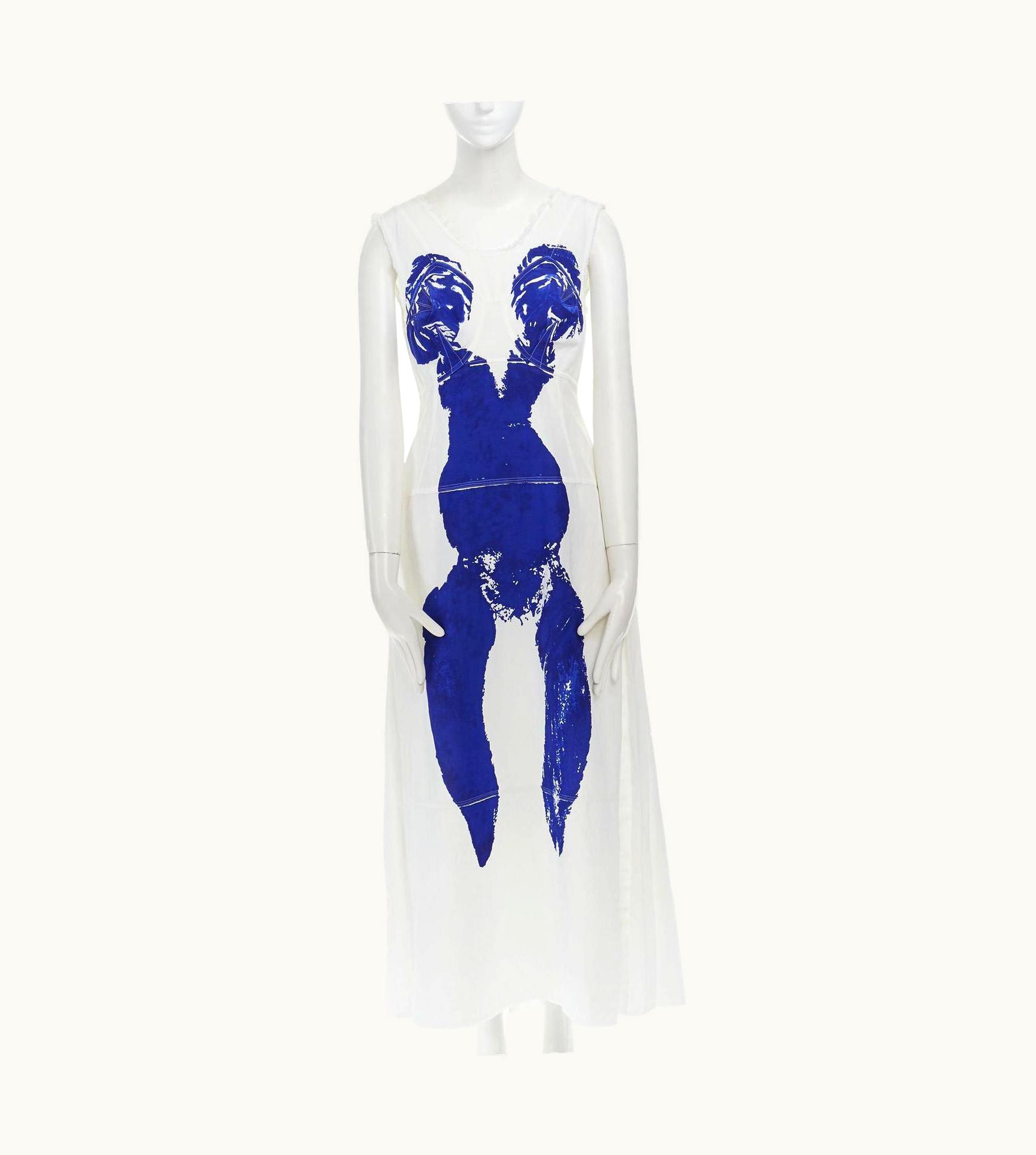 Celine Phoebe Philo 2017 Yves Klein Body Print Cotton Dress