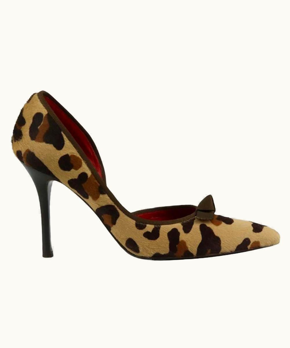 Celine Vintage Leopard Print Calf Hair Pumps Eu 39 Us