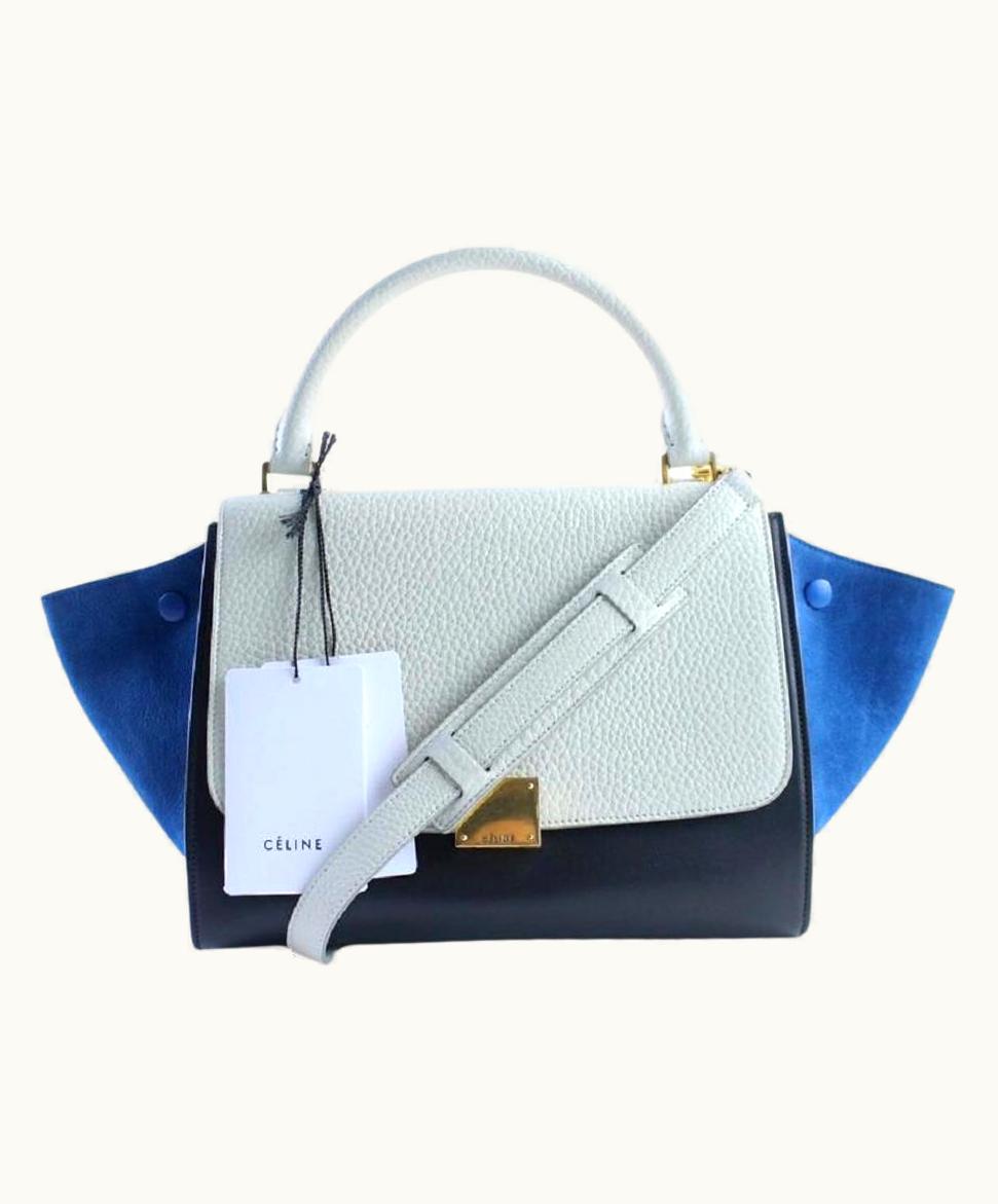 Celine Céline Trapeze Tri-color 2way 30cer0501 Multicolor Suede Leather Cross Body Bag