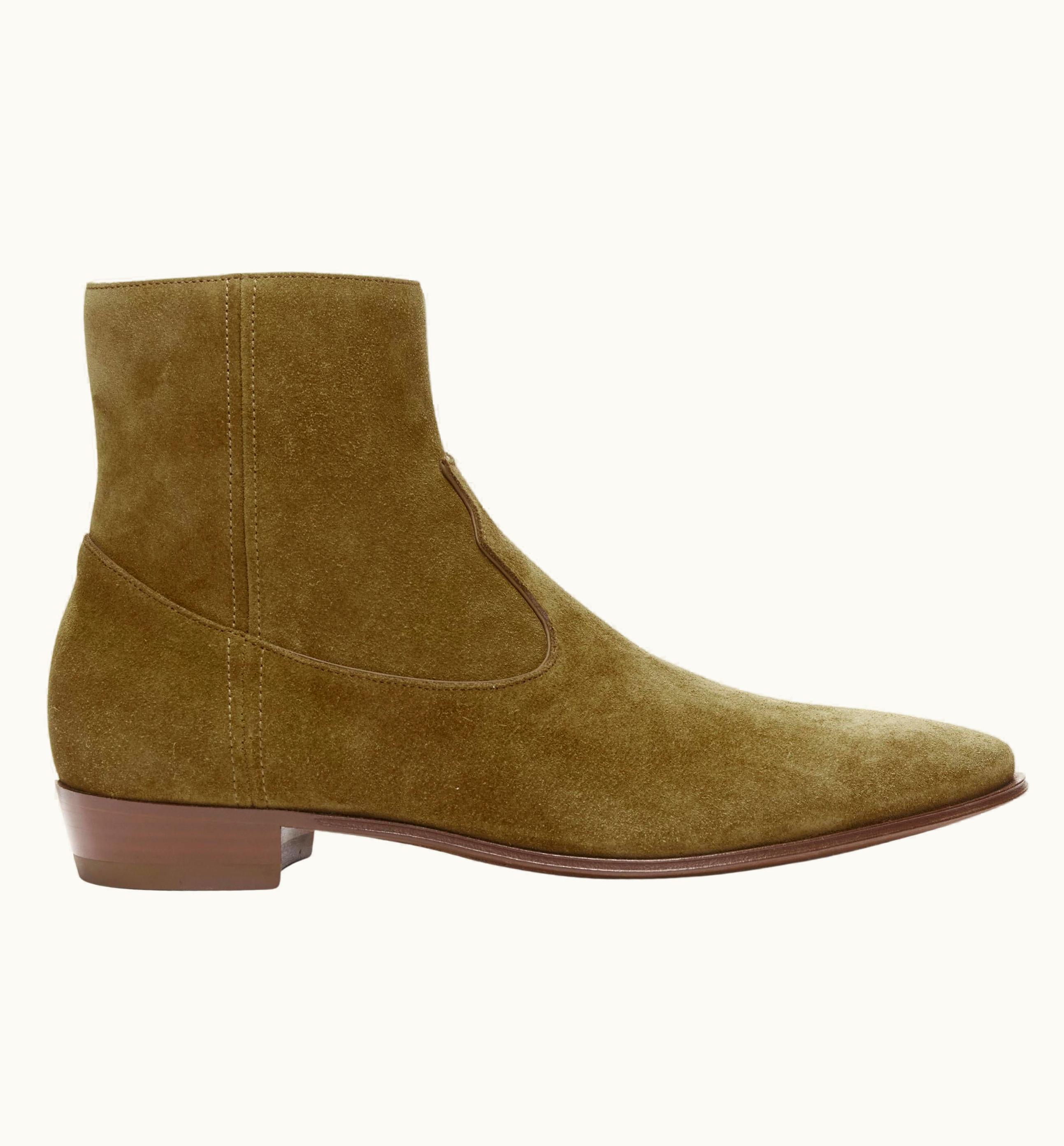 Celine Hedi Slimane 2019 Jacno Western 30 Havana Brown Suede Ankle Boot