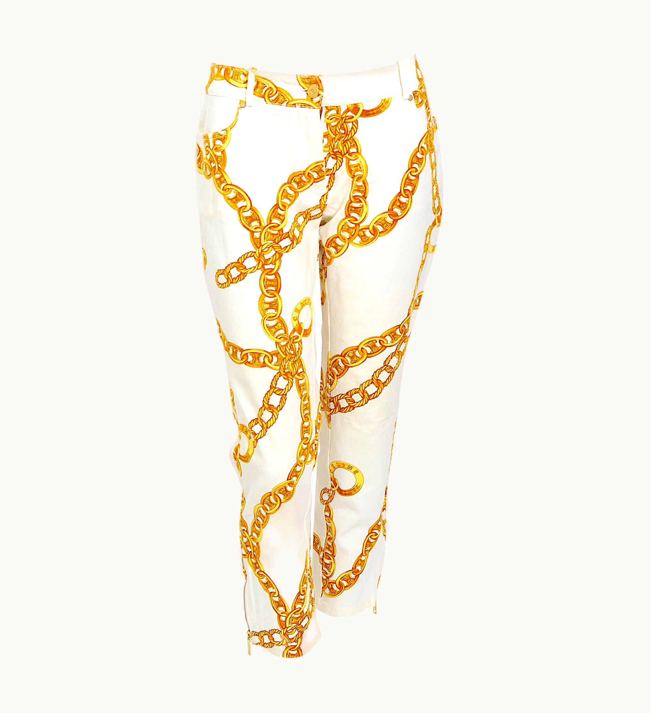Celine Spring 2004 Michael Kors Signature Chain Print Cropped Pants UZ0600699