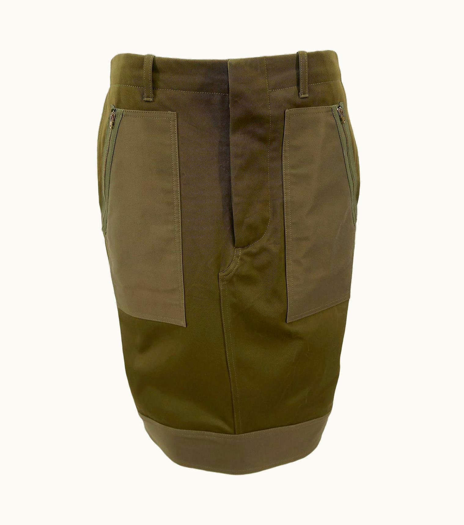 Celine Céline By Phoebe Philo Resort 2010 Cotton Zip Detail Skirt UZ0600701