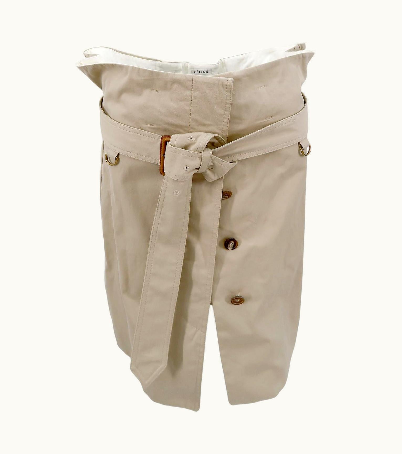 Celine Céline By Phoebe Philo S/S-2010 Cotton Deconstructed Trench Skirt