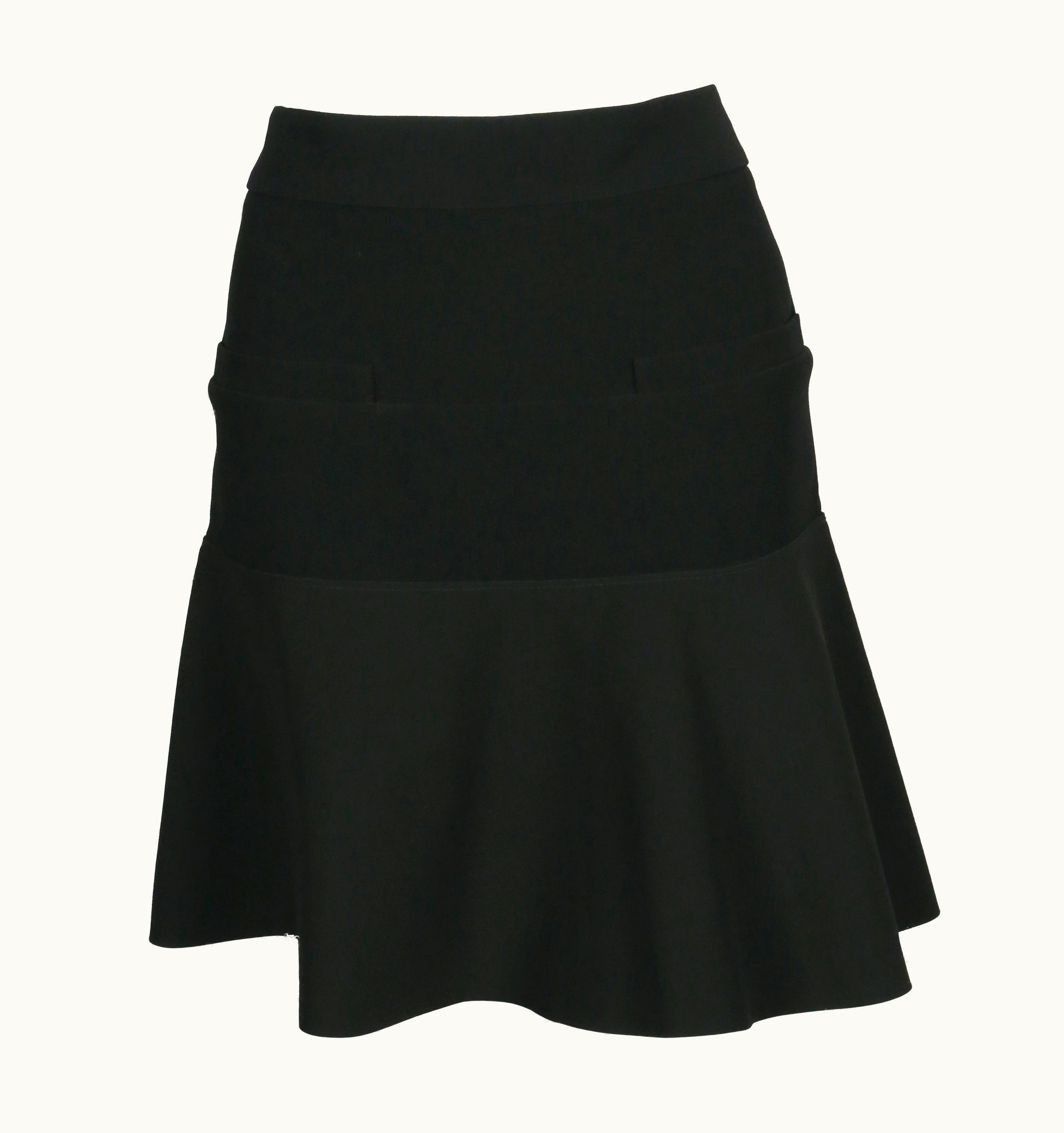 Celine 2012 Celine By Phoebe Philo Black Trumpet Hem Runway Skirt