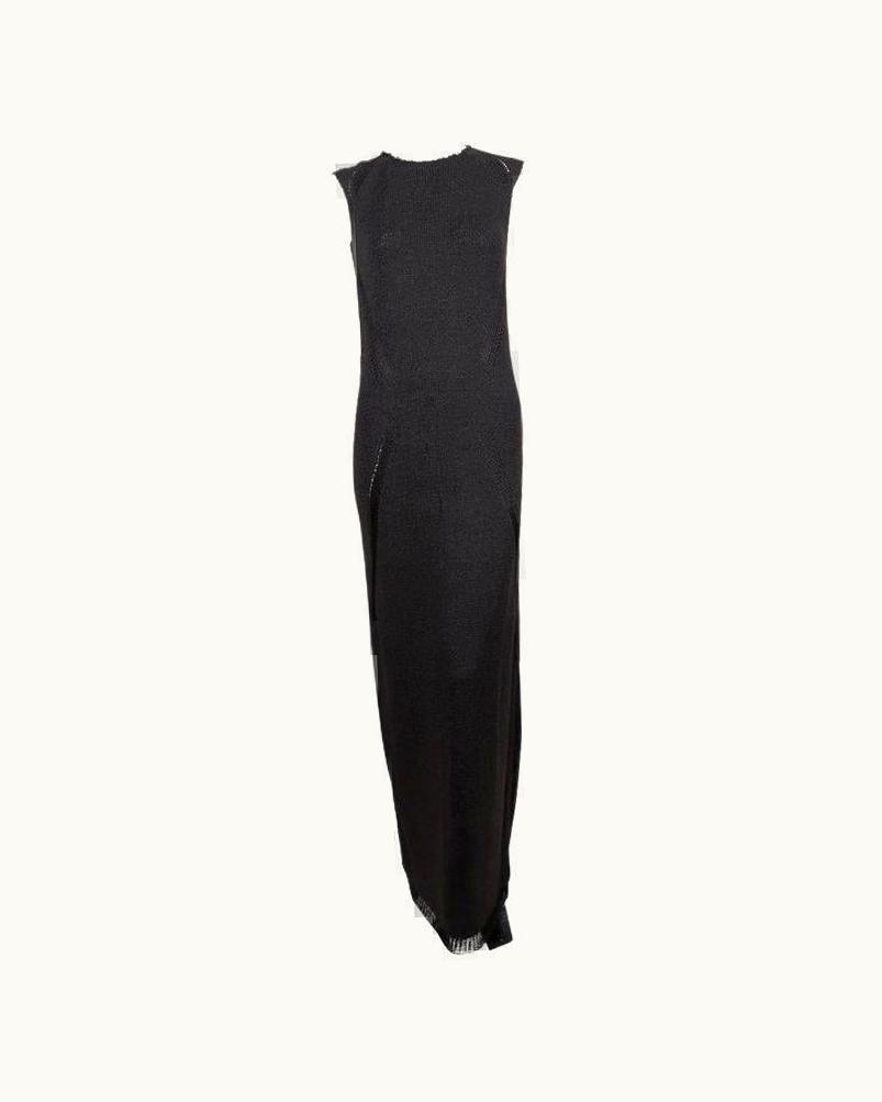 Celine By Phoebe Philo Black Knit Dress With Woven Trim - New