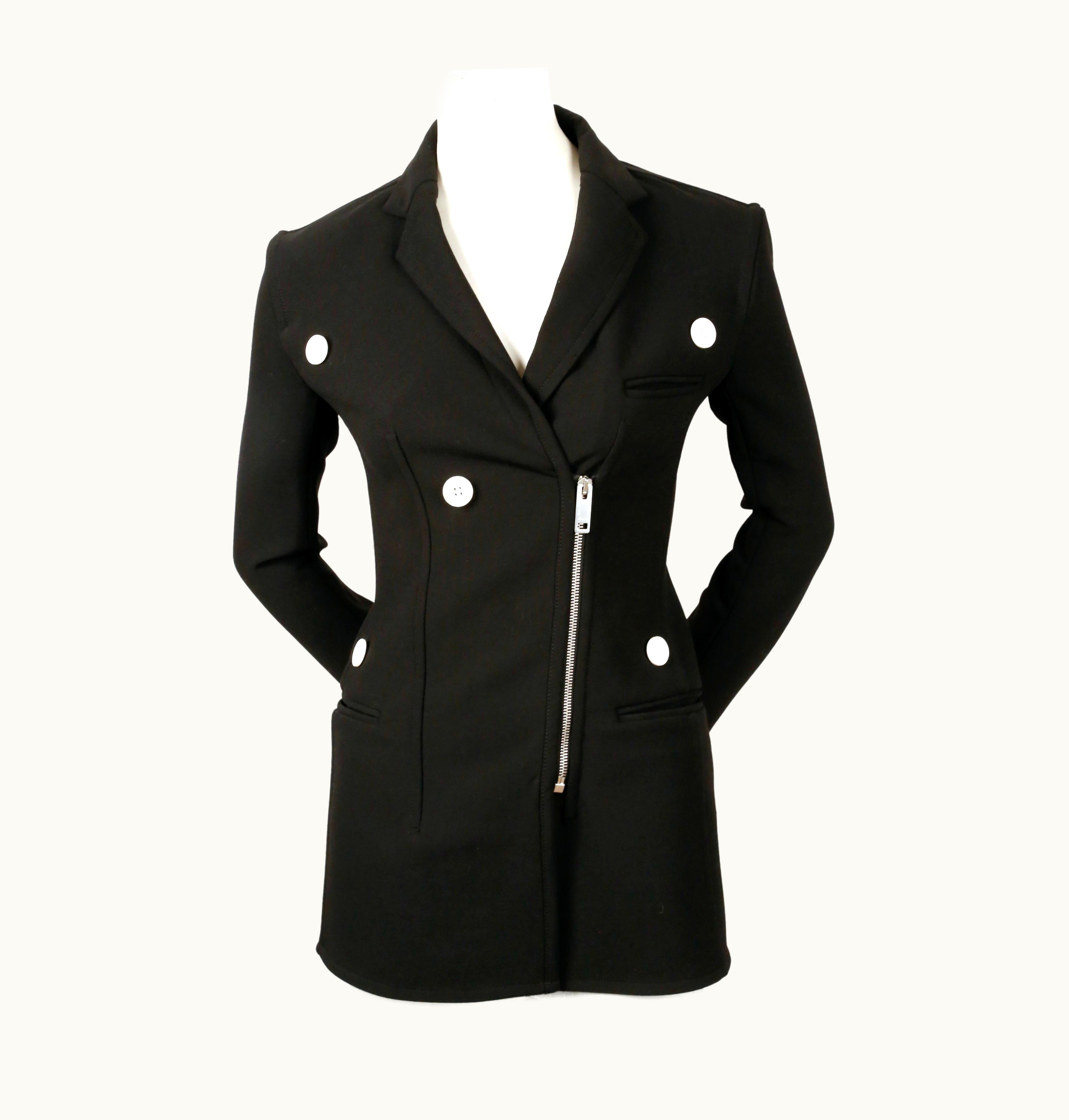 Celine By Phoebe Philo Black Stretch Wool Trench Jacket- Runway 2016
