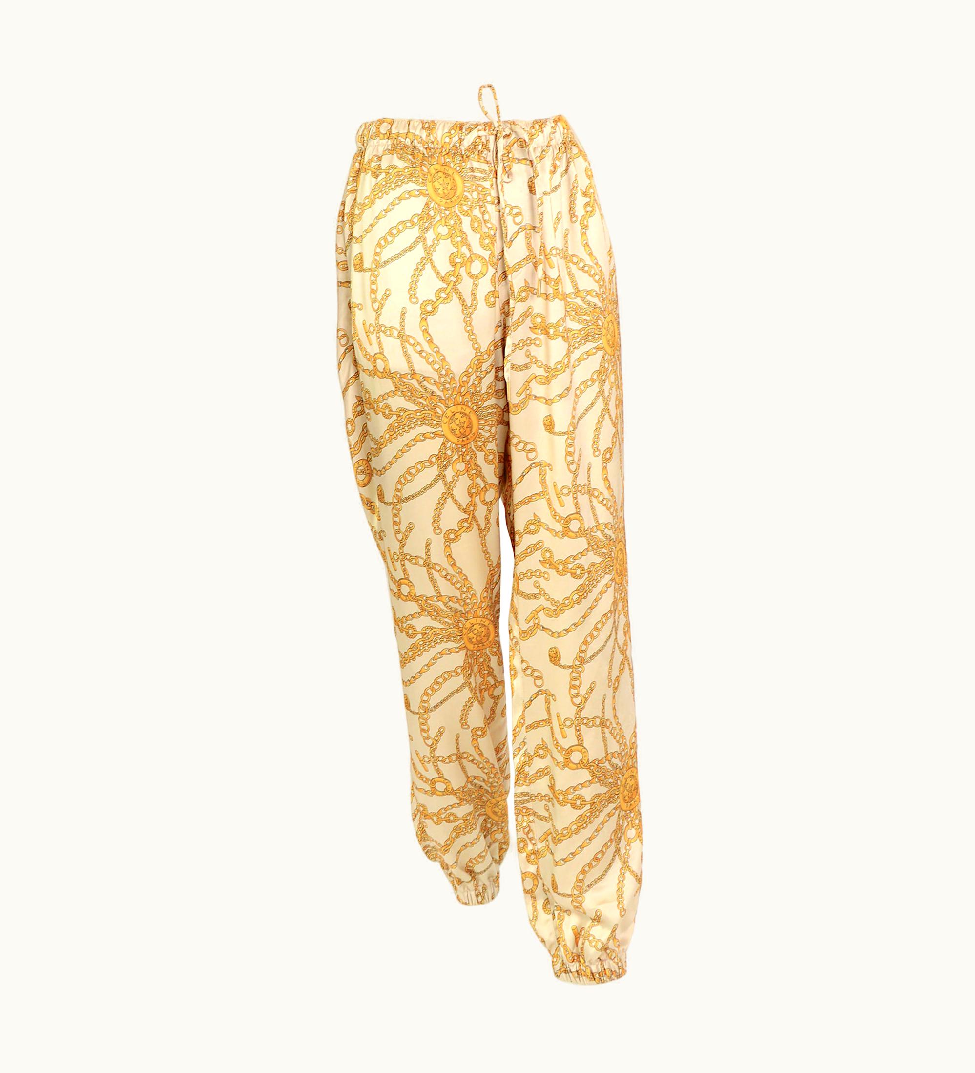 Celine Paris By Hedi Slimane Spring/summer 2021 Satin Chain Print Trousers