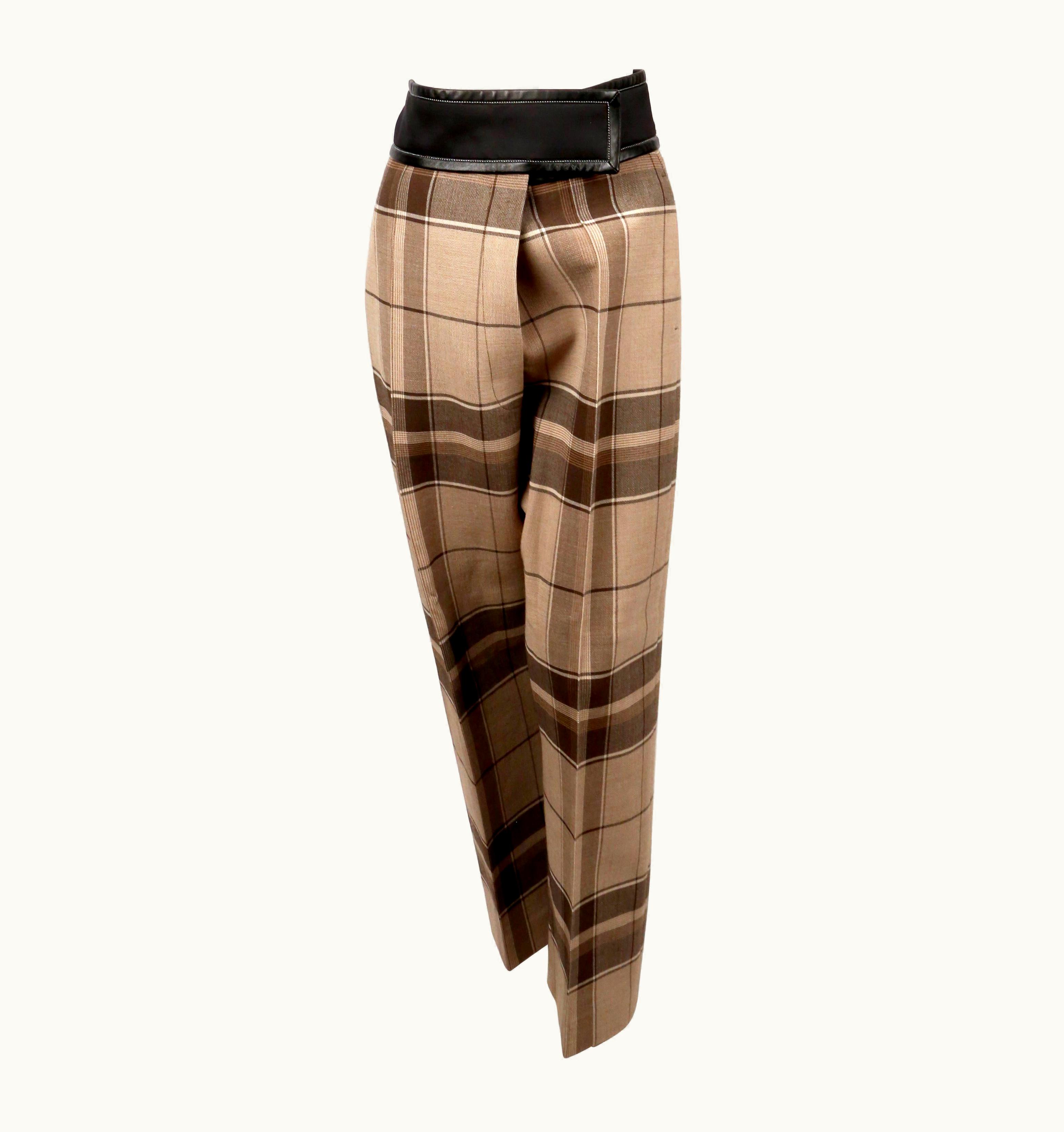 Celine 2016 Celine By Phoebe Philo Plaid Runway Pants With Wrap Waist- New