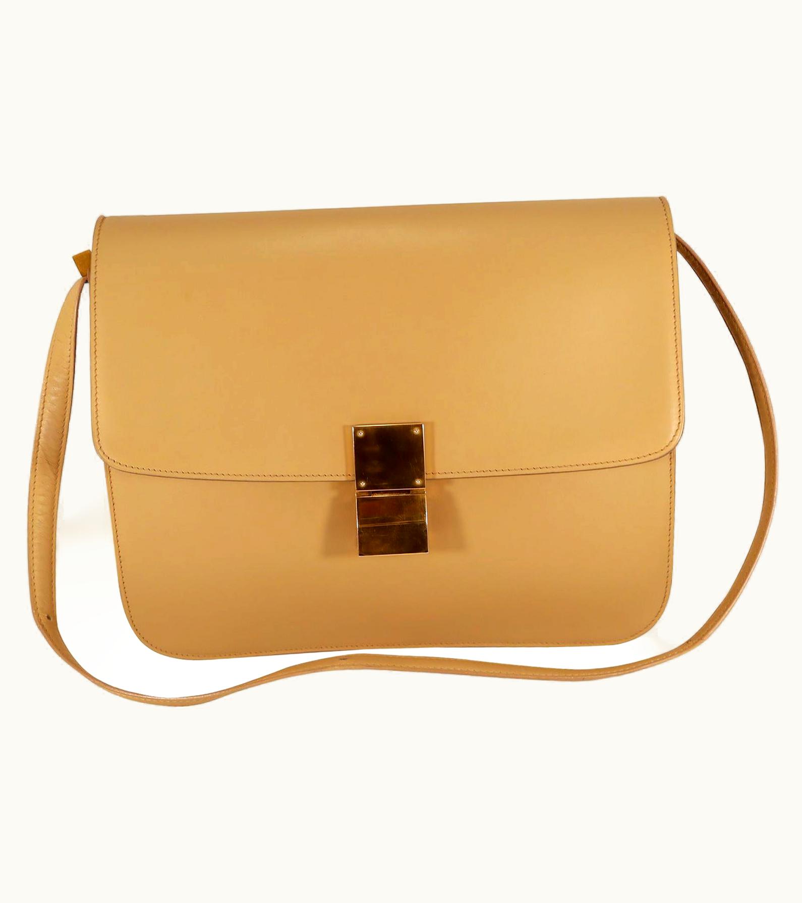 Celine Beige Calfskin Box Bag