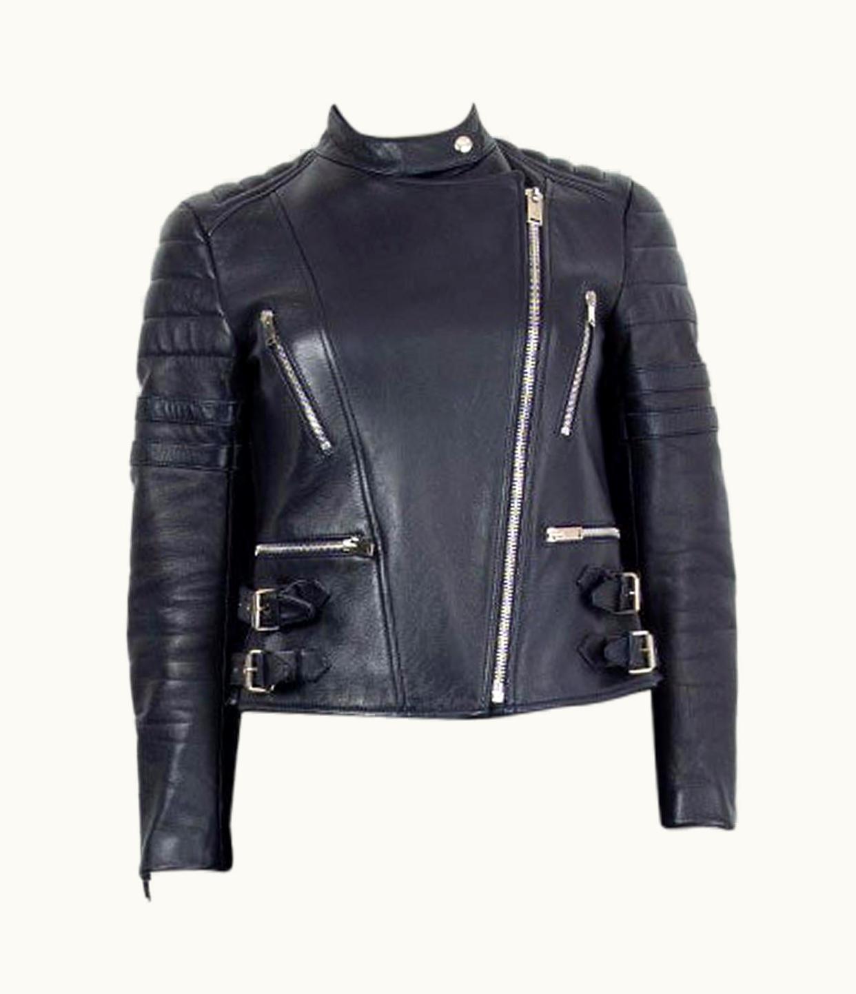 Celine Midnight Blue Leather Biker Jacket