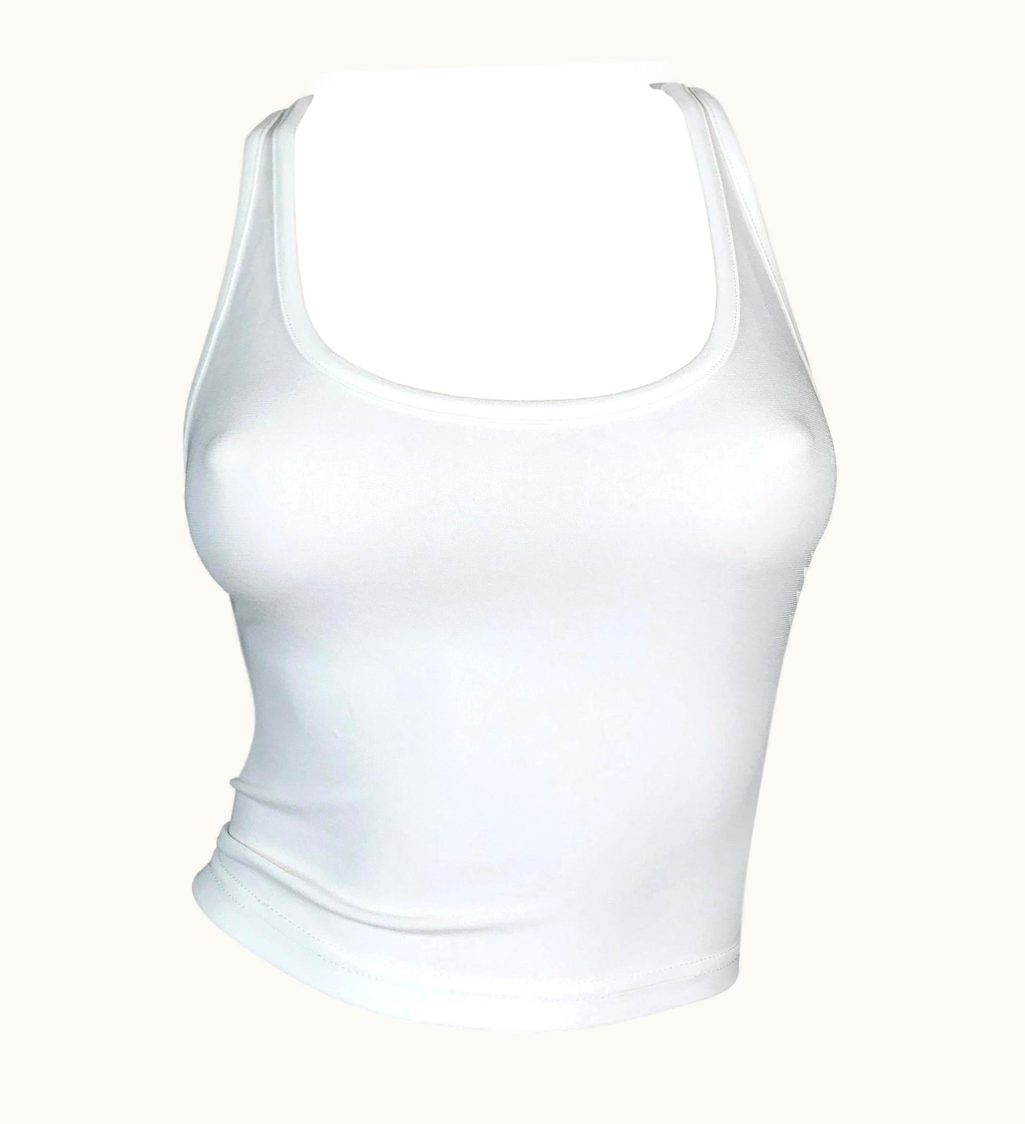 Celine 2000' Celine By Michael Kors Semi-Sheer White Slinky Rayon Crop Top