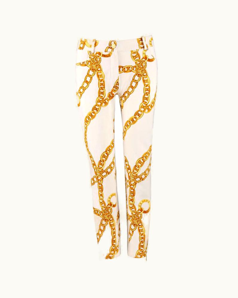 Celine Spring 2004 Michael Kors Signature Chain Print Cropped Pants UZ0600869