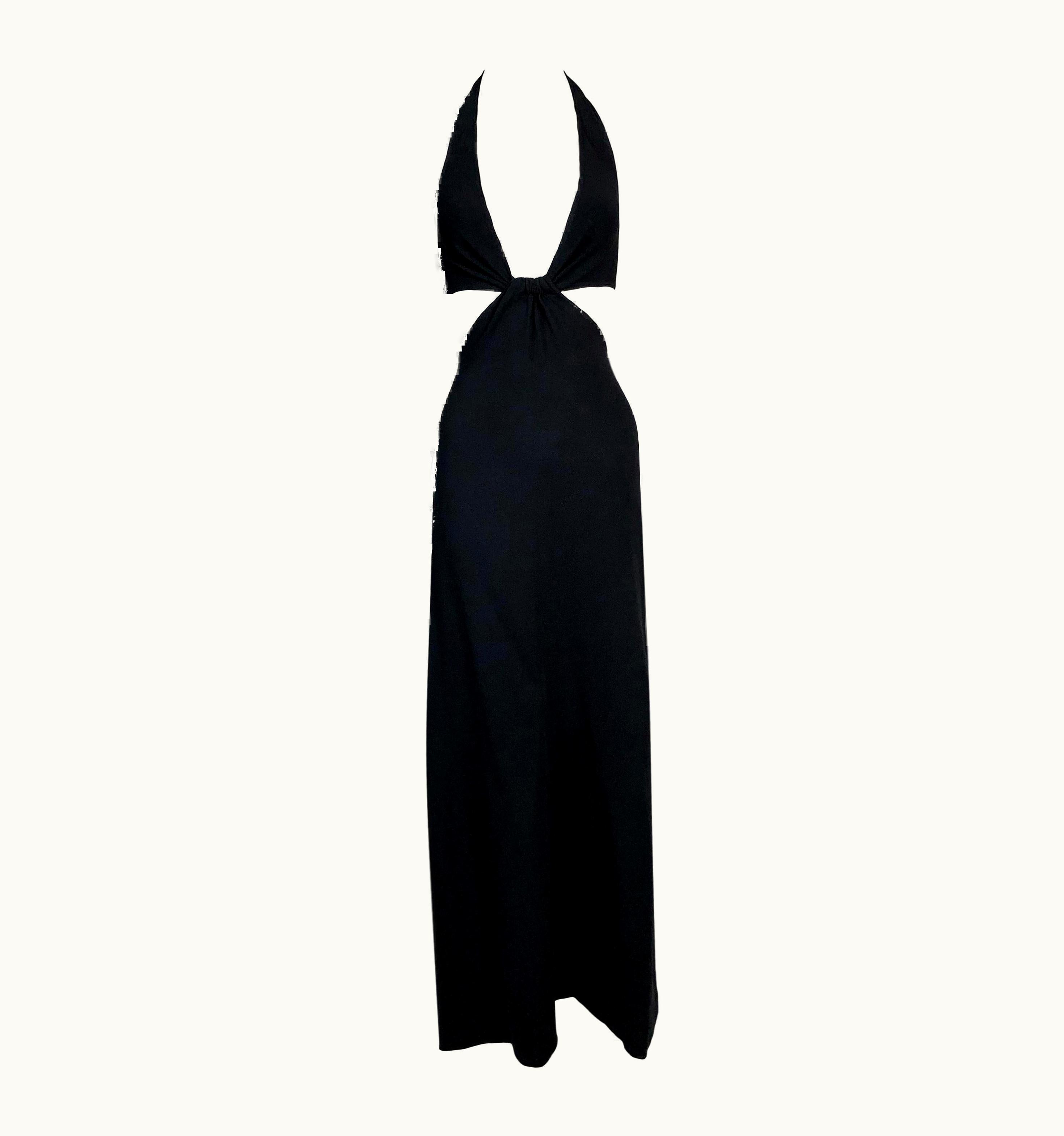 Celine S/S 2004 Celine By Michael Kors Long Black Cut-Out Plunging Dress UZ0600873