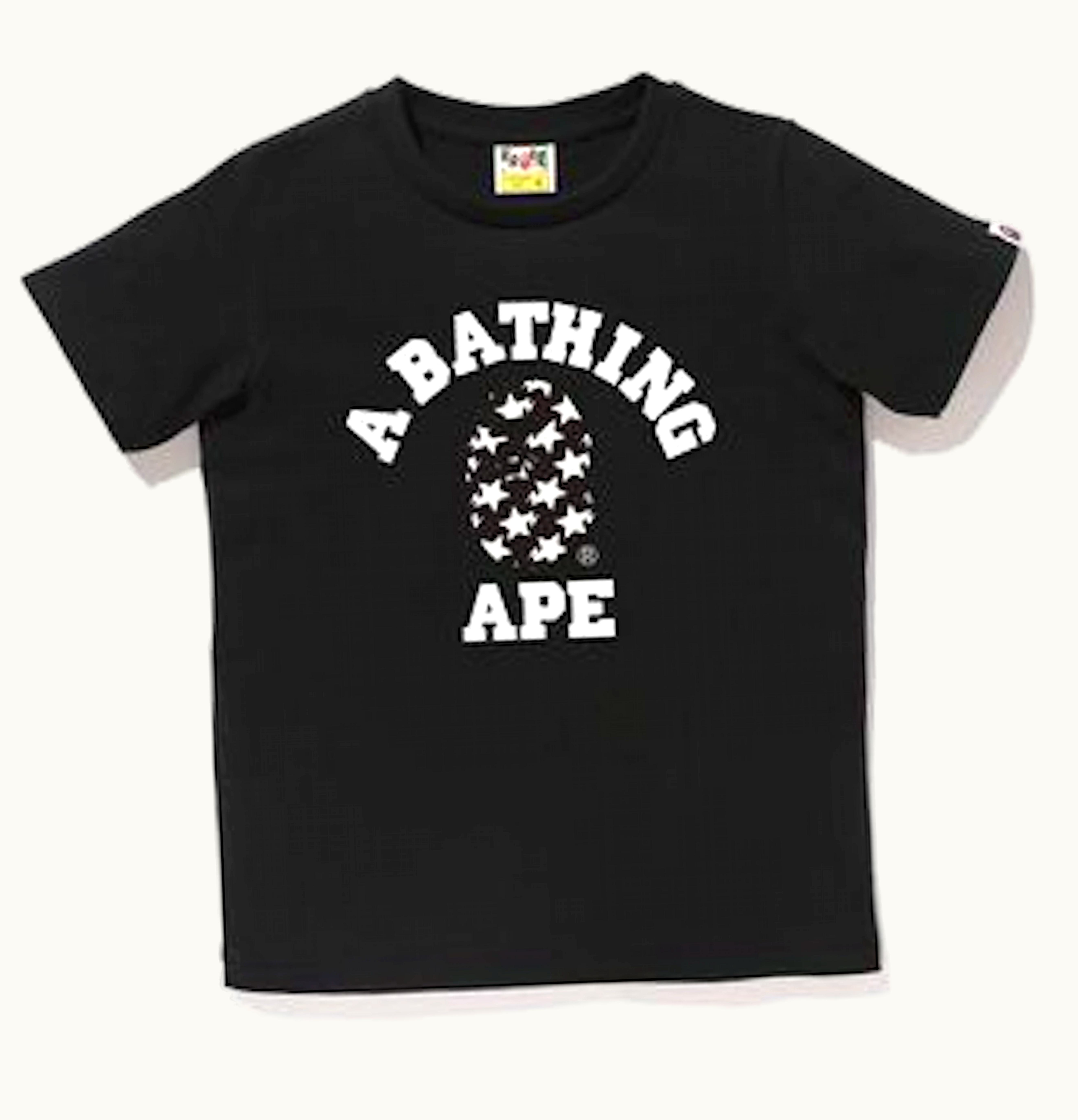 BAPE BAPE Sta Pattern College Tee Black Black