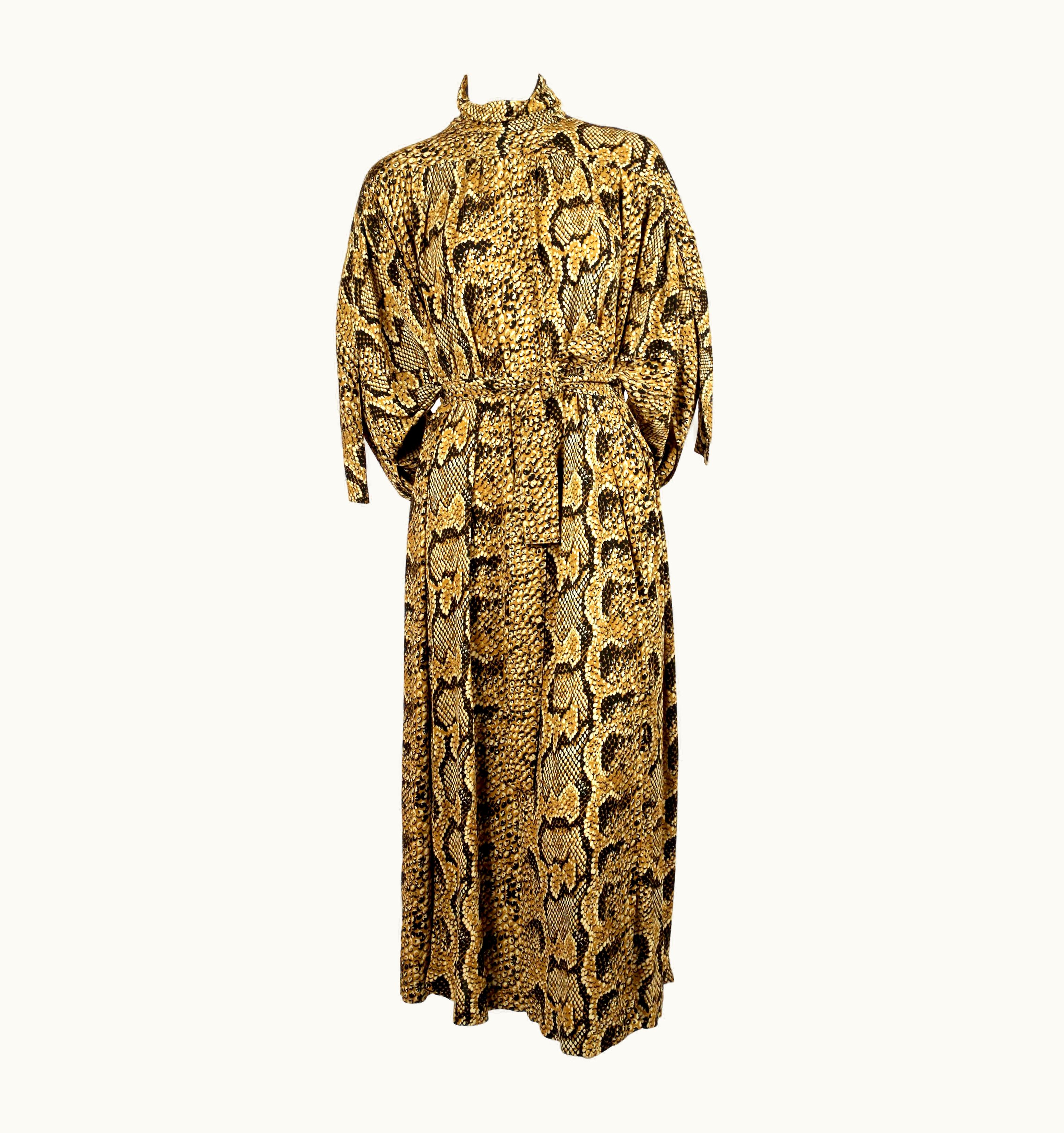 Celine 2018 Celine By Phoebe Philo Reptile Printed Oversized Dress