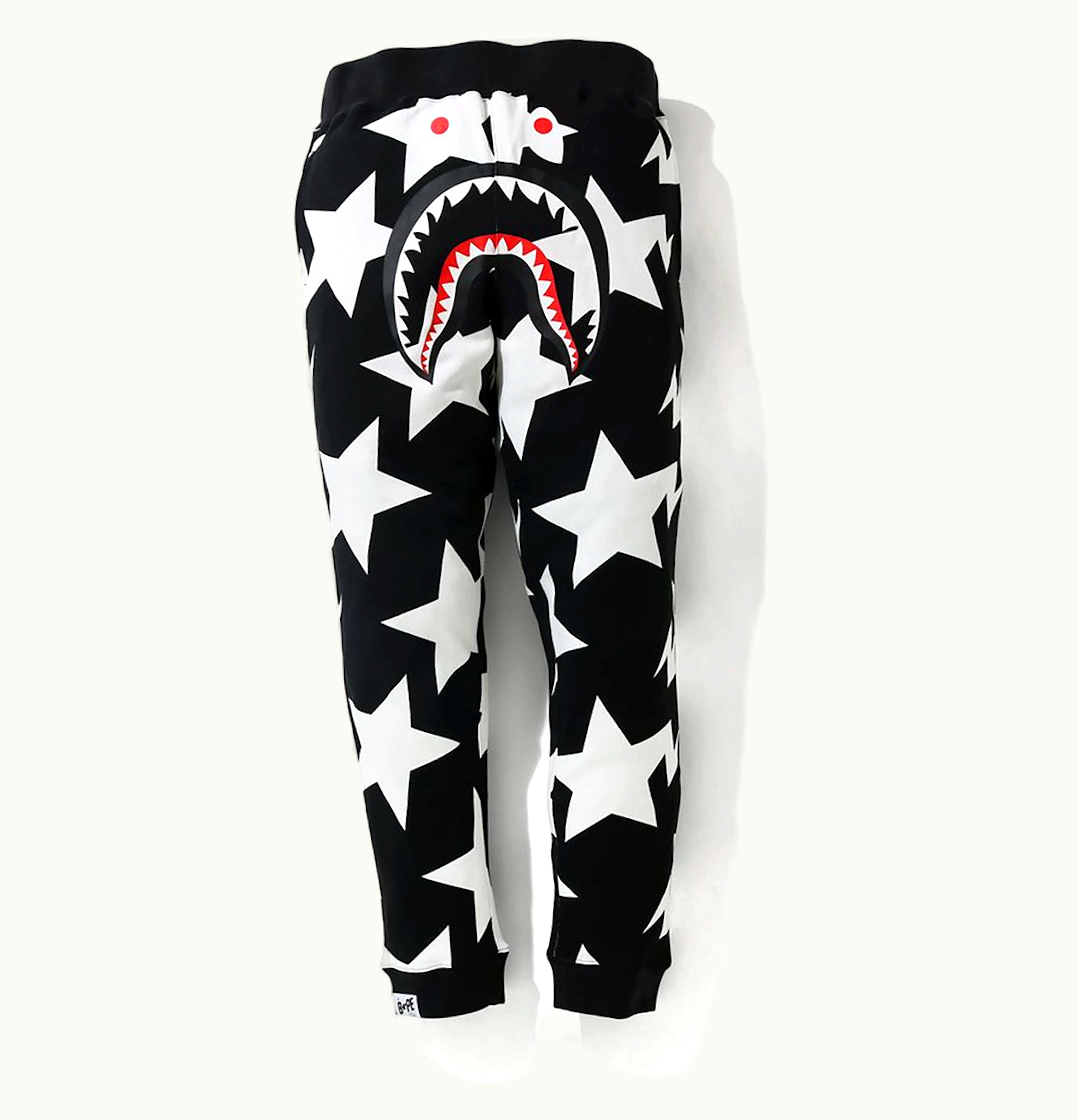 BAPE BAPE STA Pattern Shark Slim Sweatpants Black