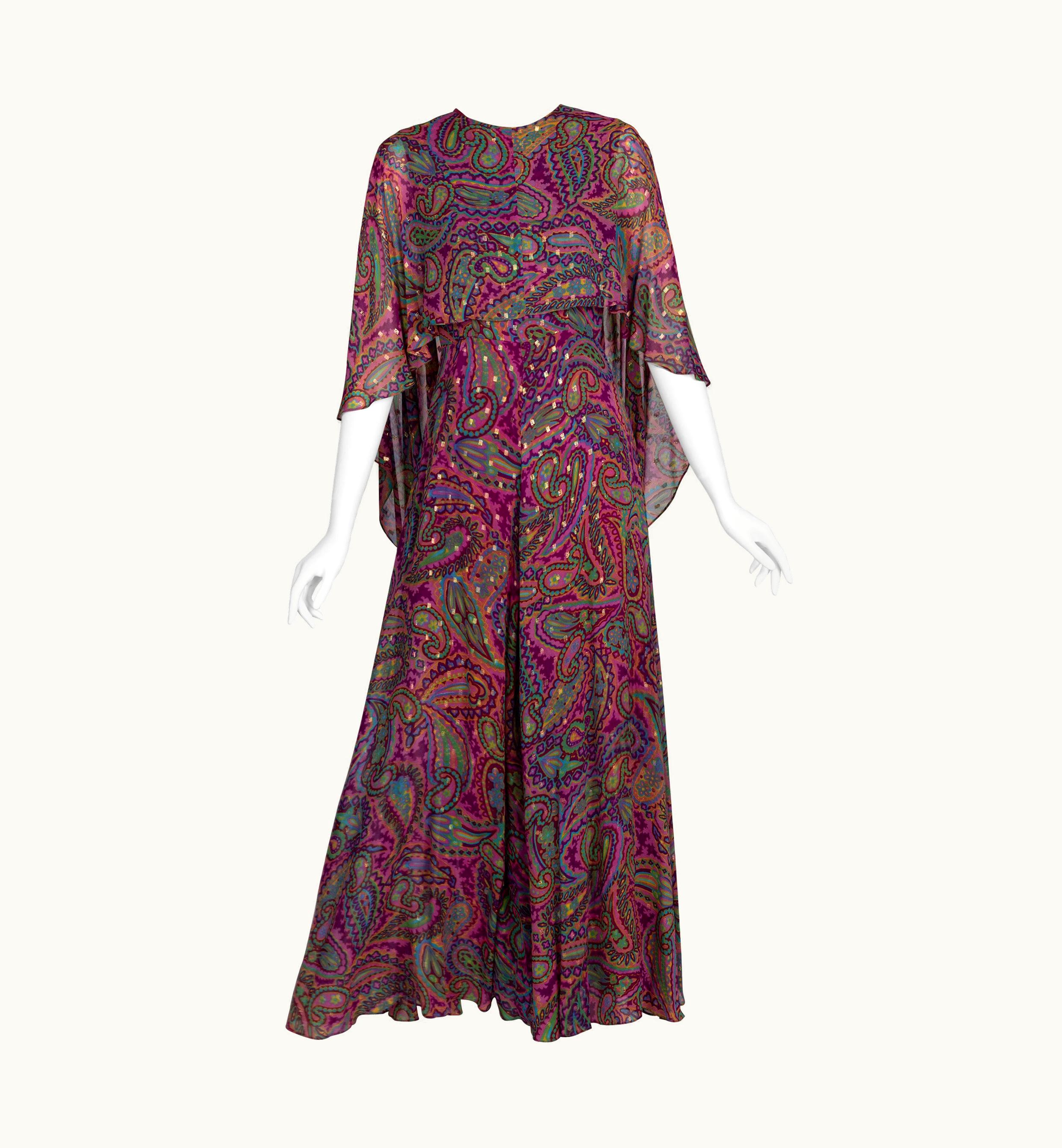 Oscar De La Renta Oscar De La Renta Paisley Print Palazzo Jumpsuit, 1970s