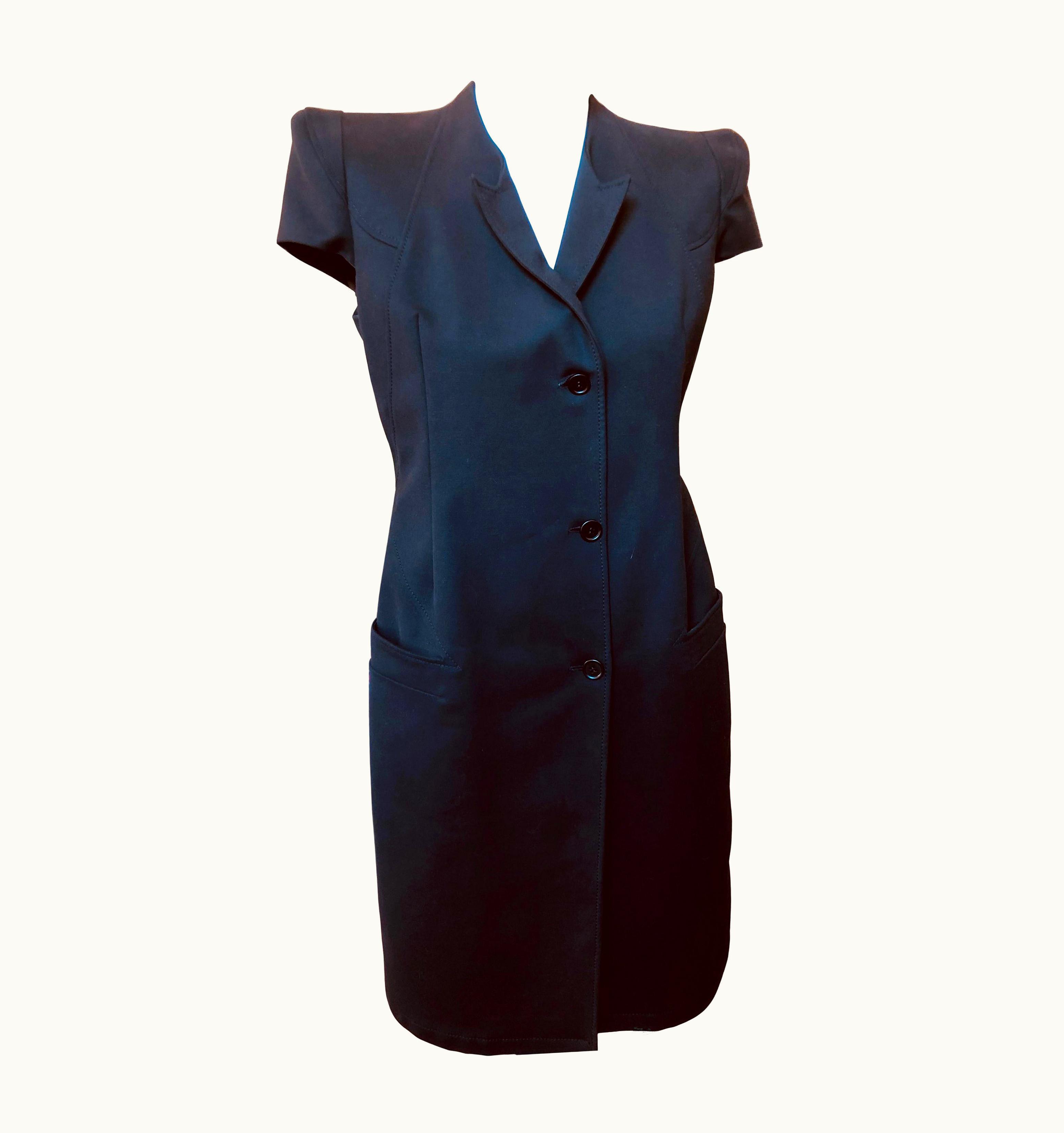 Givenchy Givenchy 2011p As Black Cotton Shirt Dress (42 Itl)