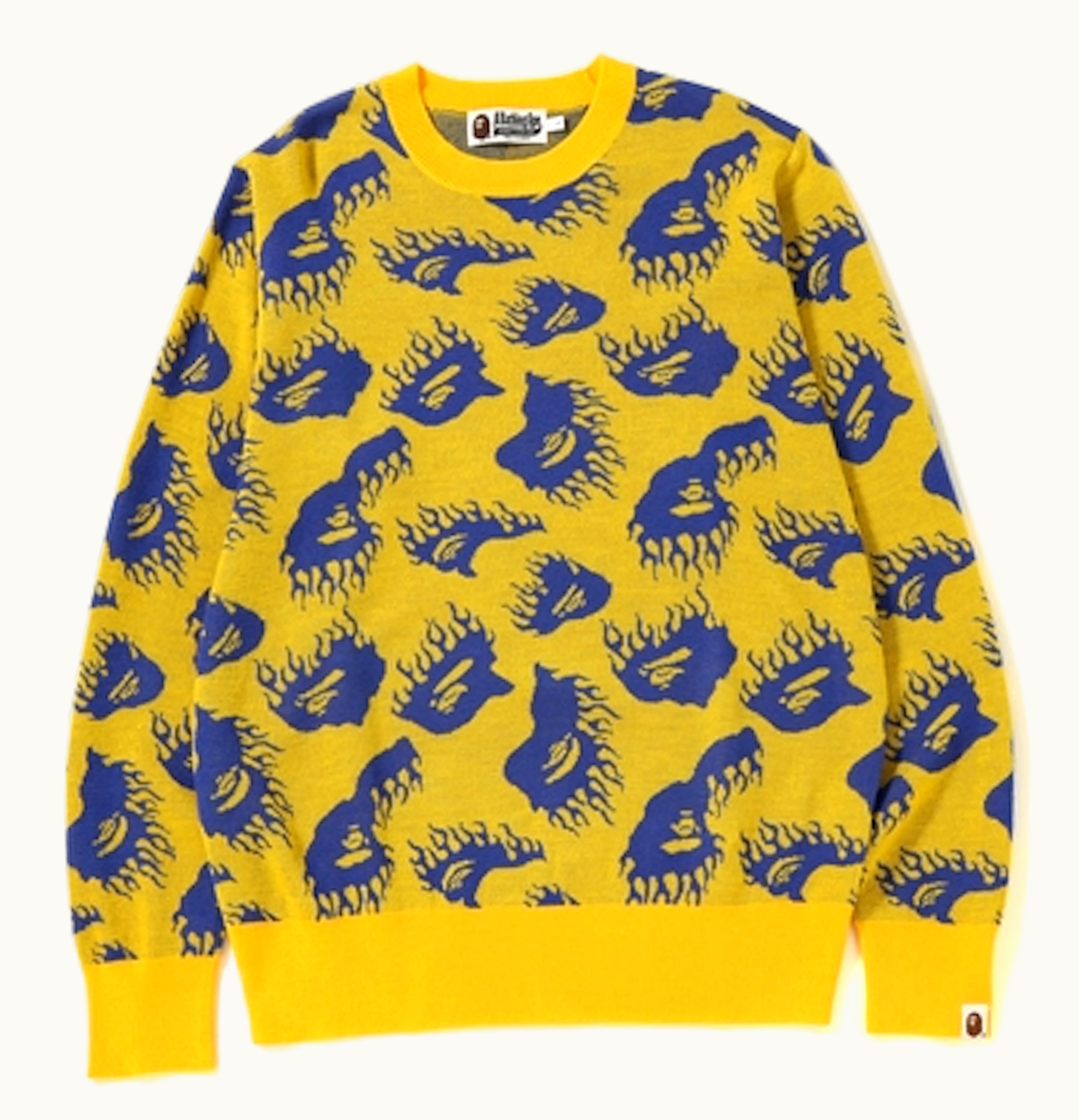 BAPE BAPE Fire Pattern Knit Yellow