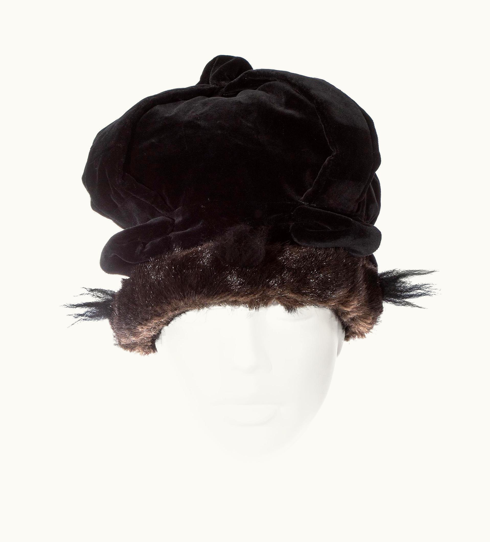 Vivienne Westwood Vivienne Westwood Black Velvet And Faux Fur Crown, AW 1987