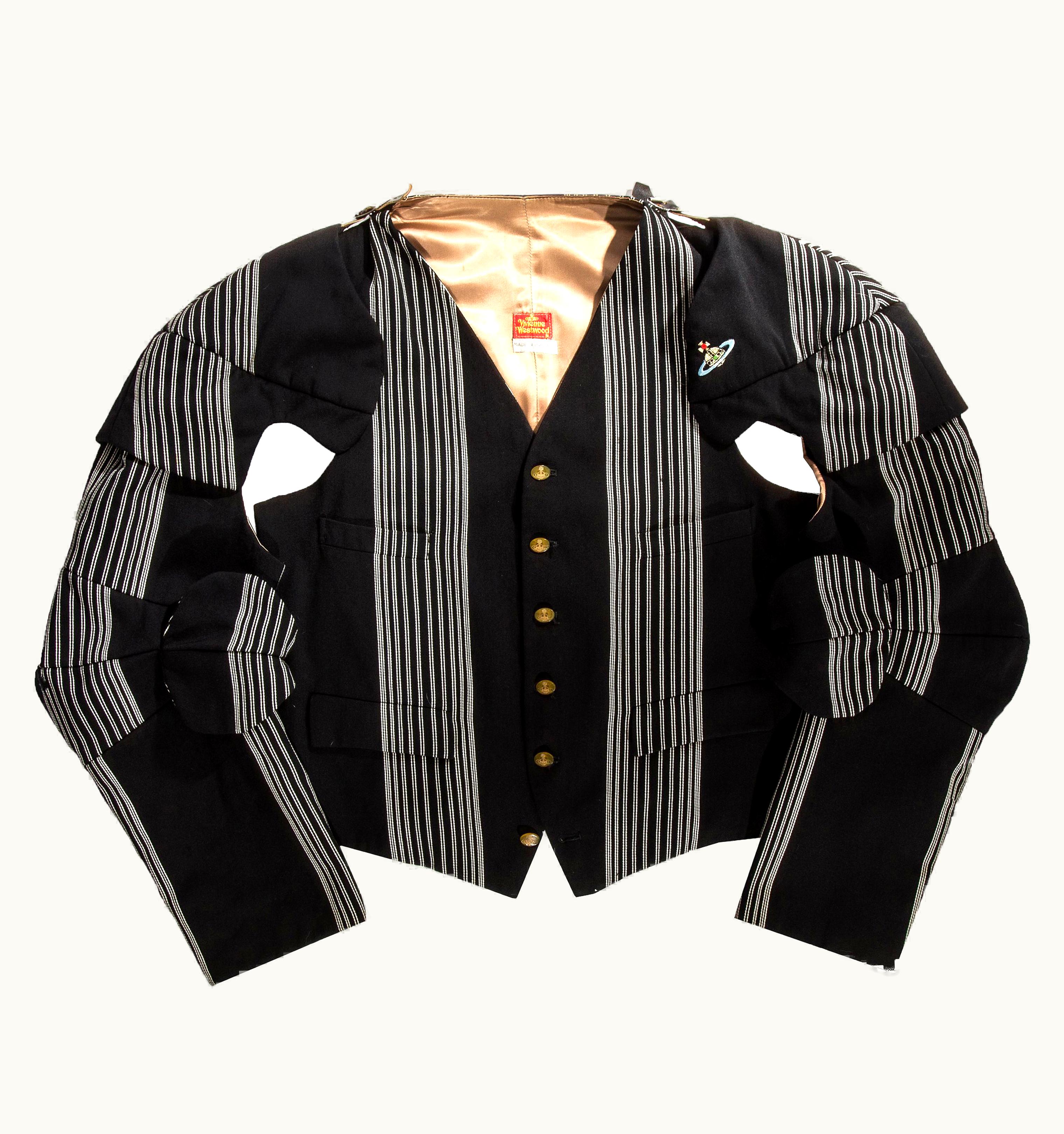 Vivienne Westwood Vivienne Westwood Black Striped Wool Armour Jacket, AW 1989