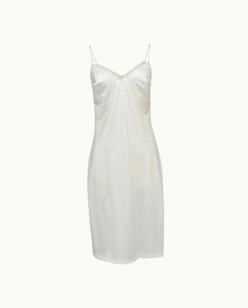 Dolce & Gabbana Nwt Dolce And Gabbana White Slip Dress With Chain Straps, 1990'