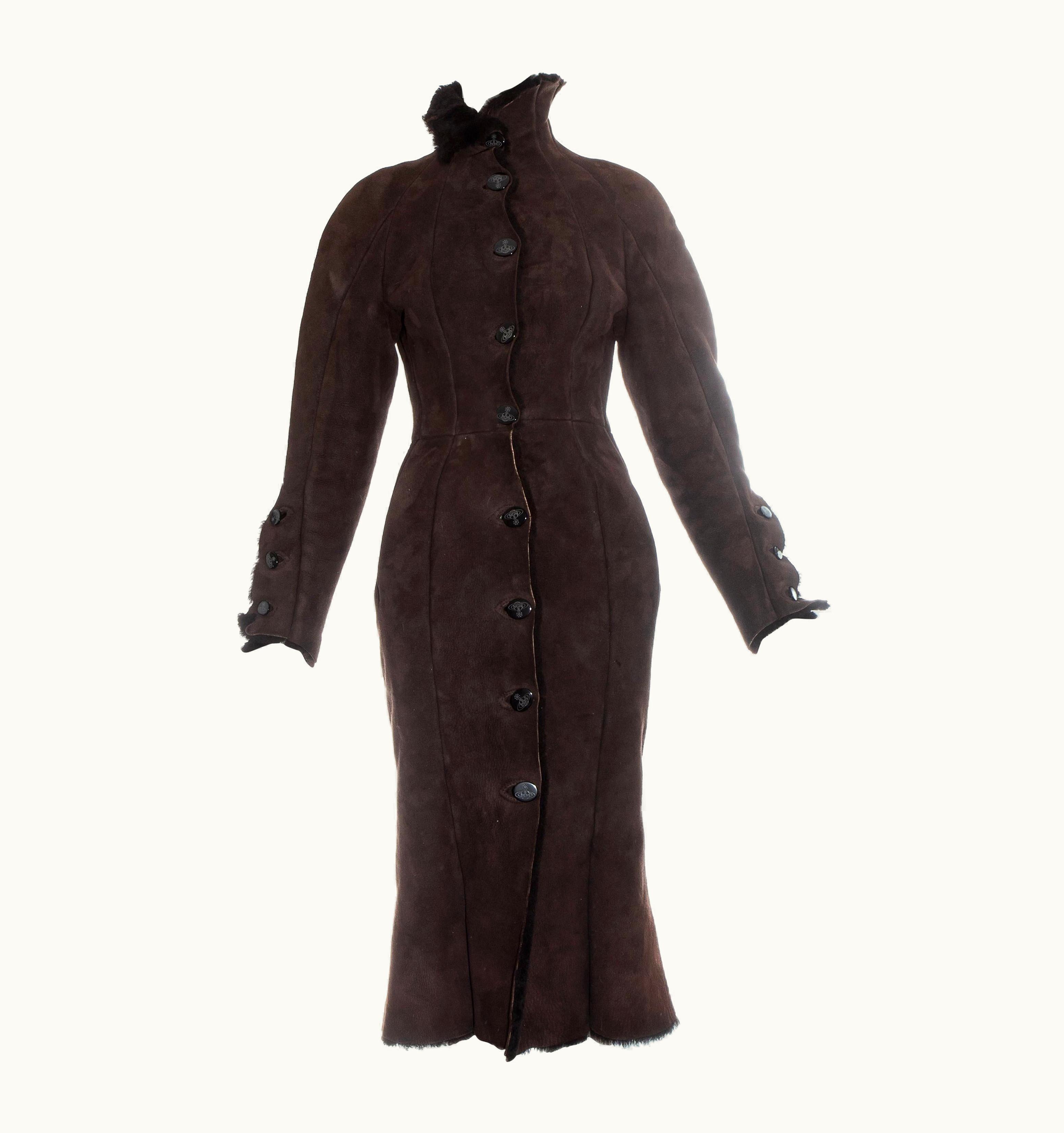 Vivienne Westwood Vivienne Westwood Brown Shearling Coat Dress, AW 1992