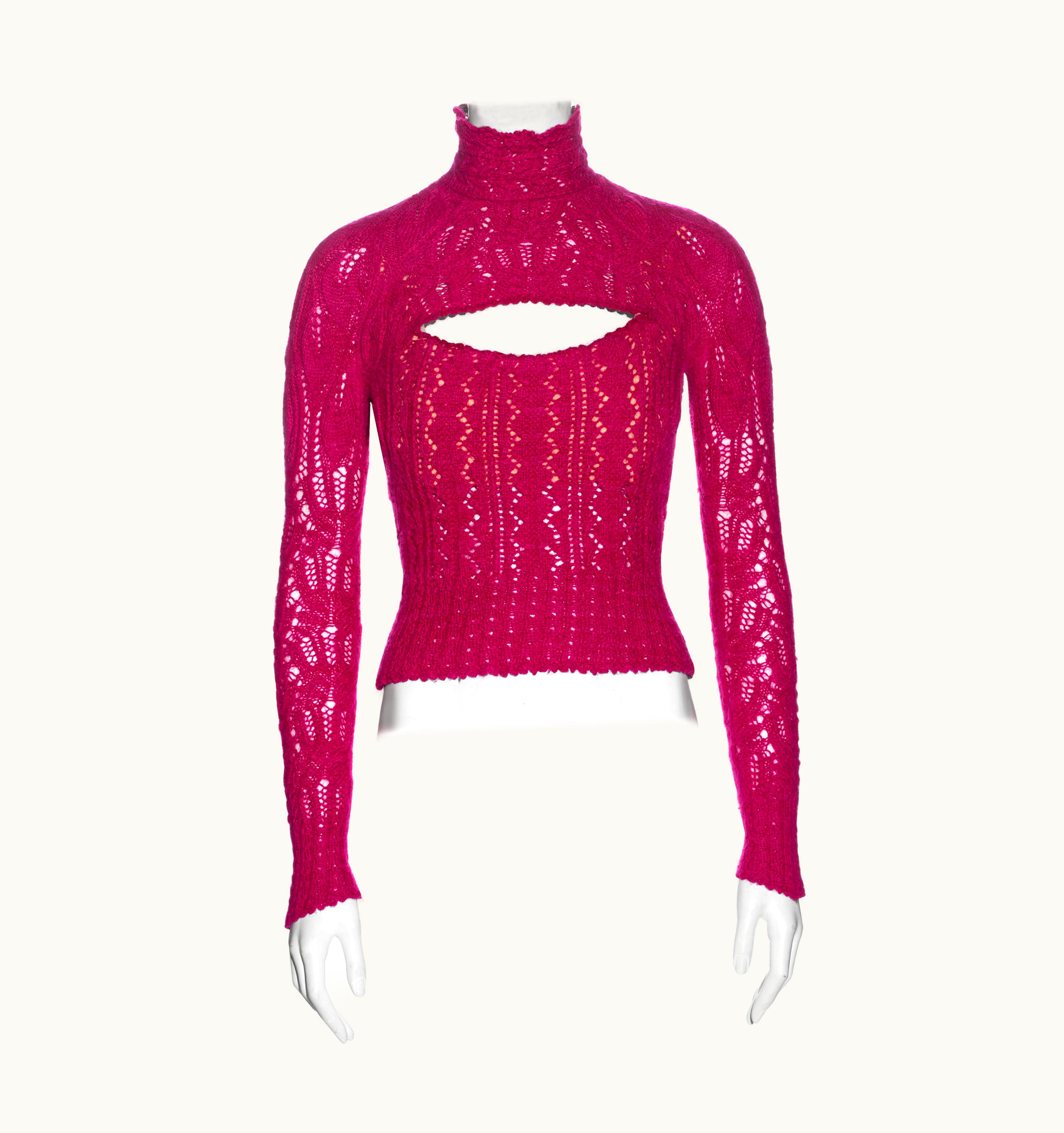 Vivienne Westwood Vivienne Westwood Pink Knitted Angora Wool Corset Sweater, AW 1993