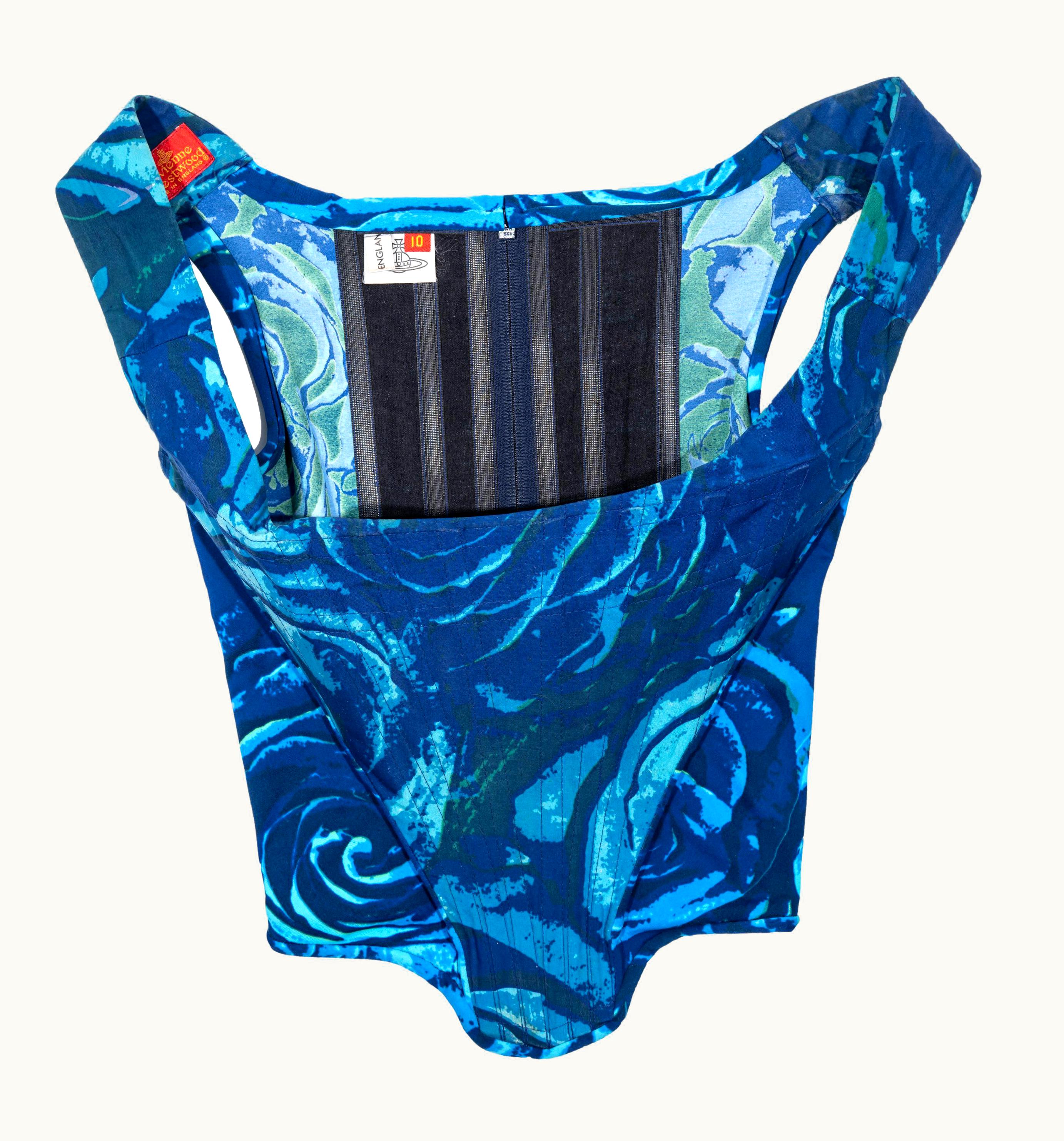 Vivienne Westwood Vivienne Westwood Blue Rose Print Corset, S/S 1993