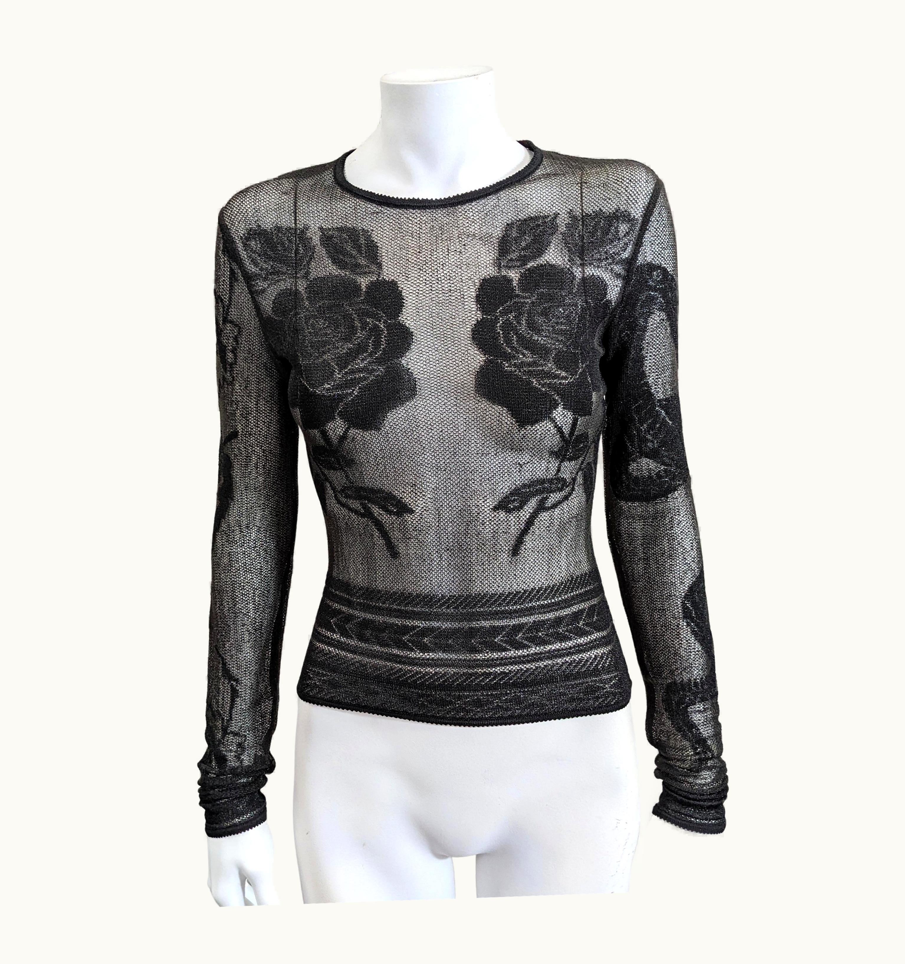 John Galliano John Galliano Suzie Sphinx Faux Tattoo Pullover, AW 1997