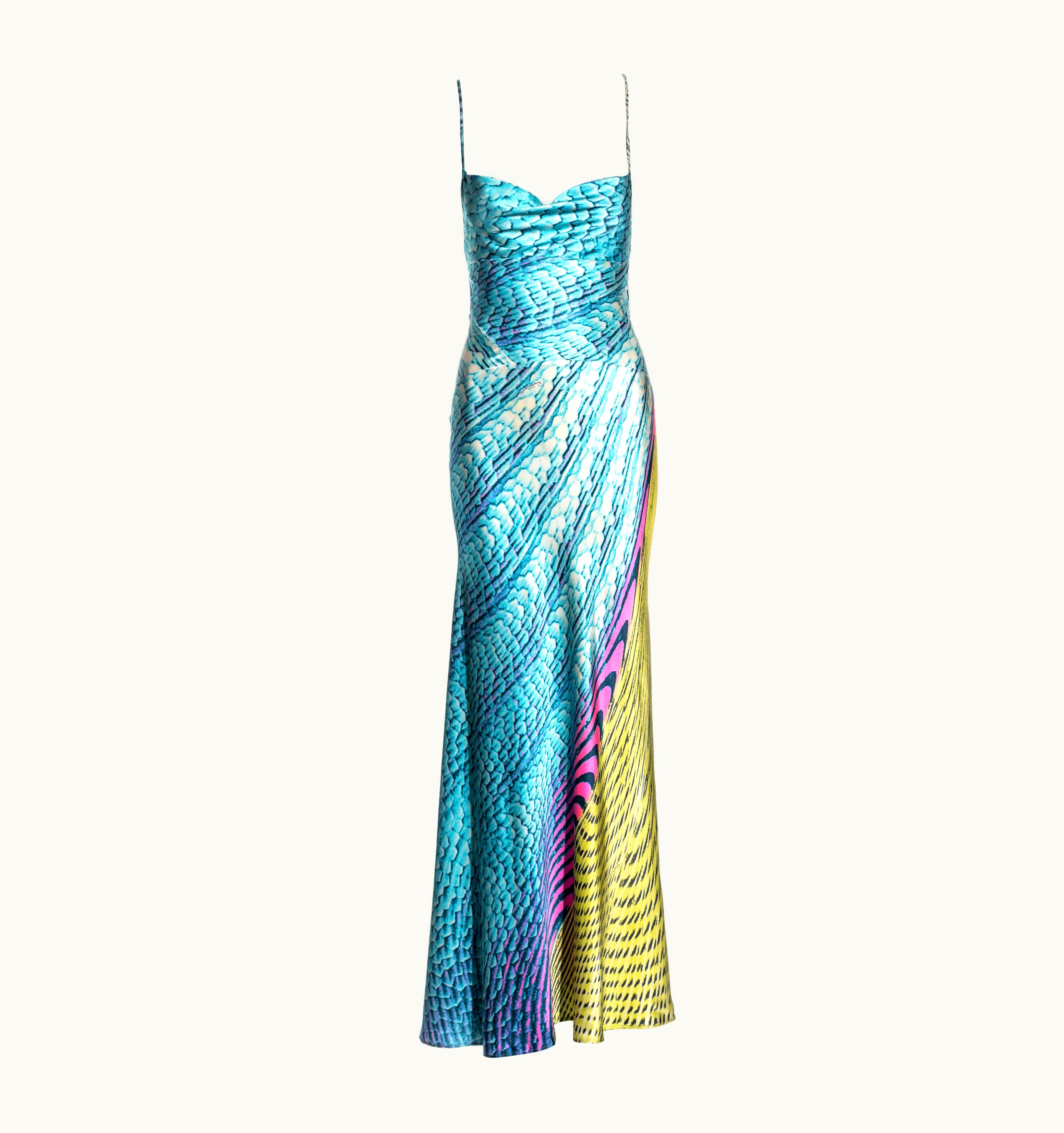 Roberto Cavalli Roberto Cavalli Bias Cut Silk Open-back Evening Dress, S/S 2001